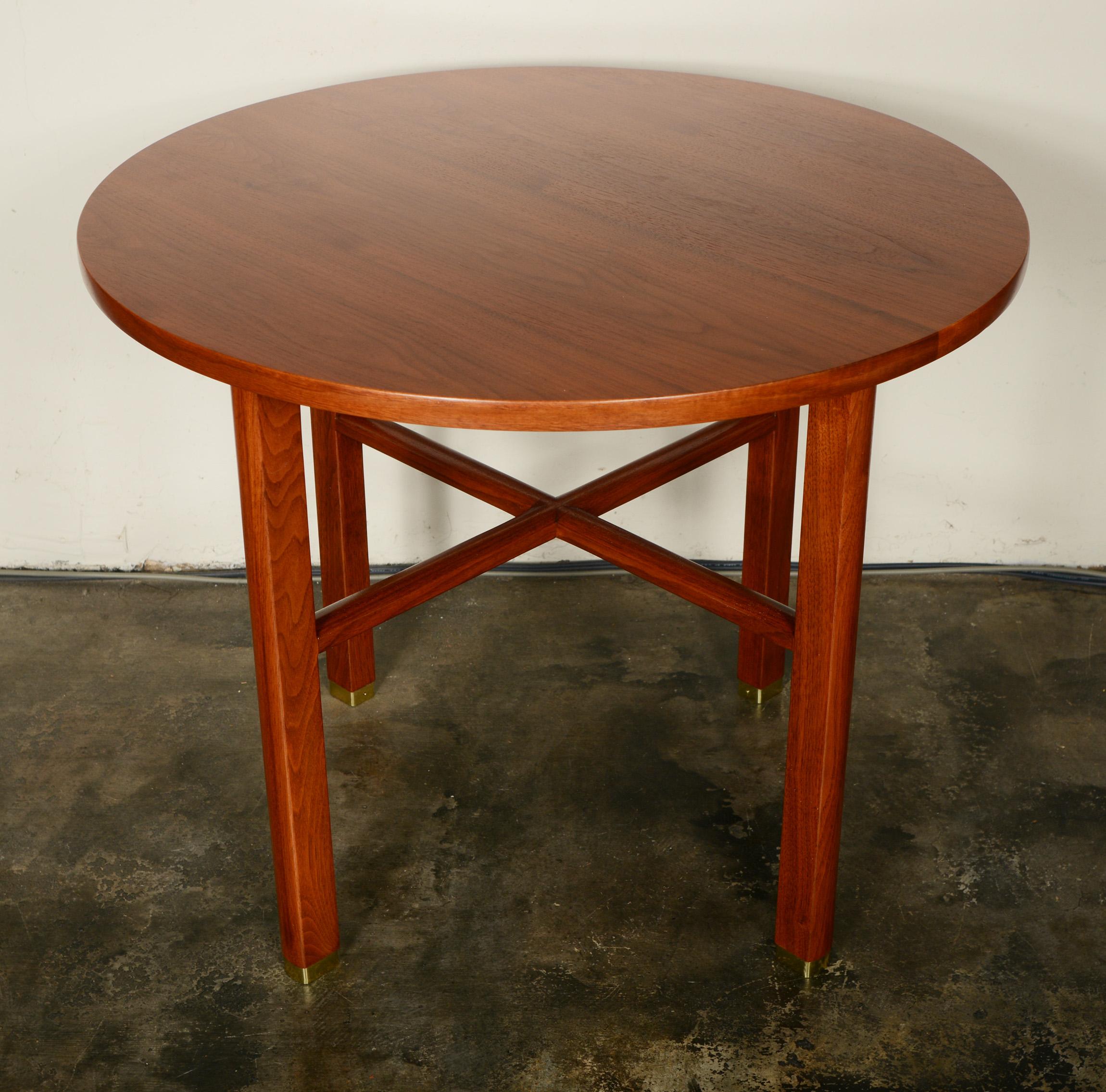 Mid-Century Modern Edward Wormely X Base Walnut Side Table for Dunbar