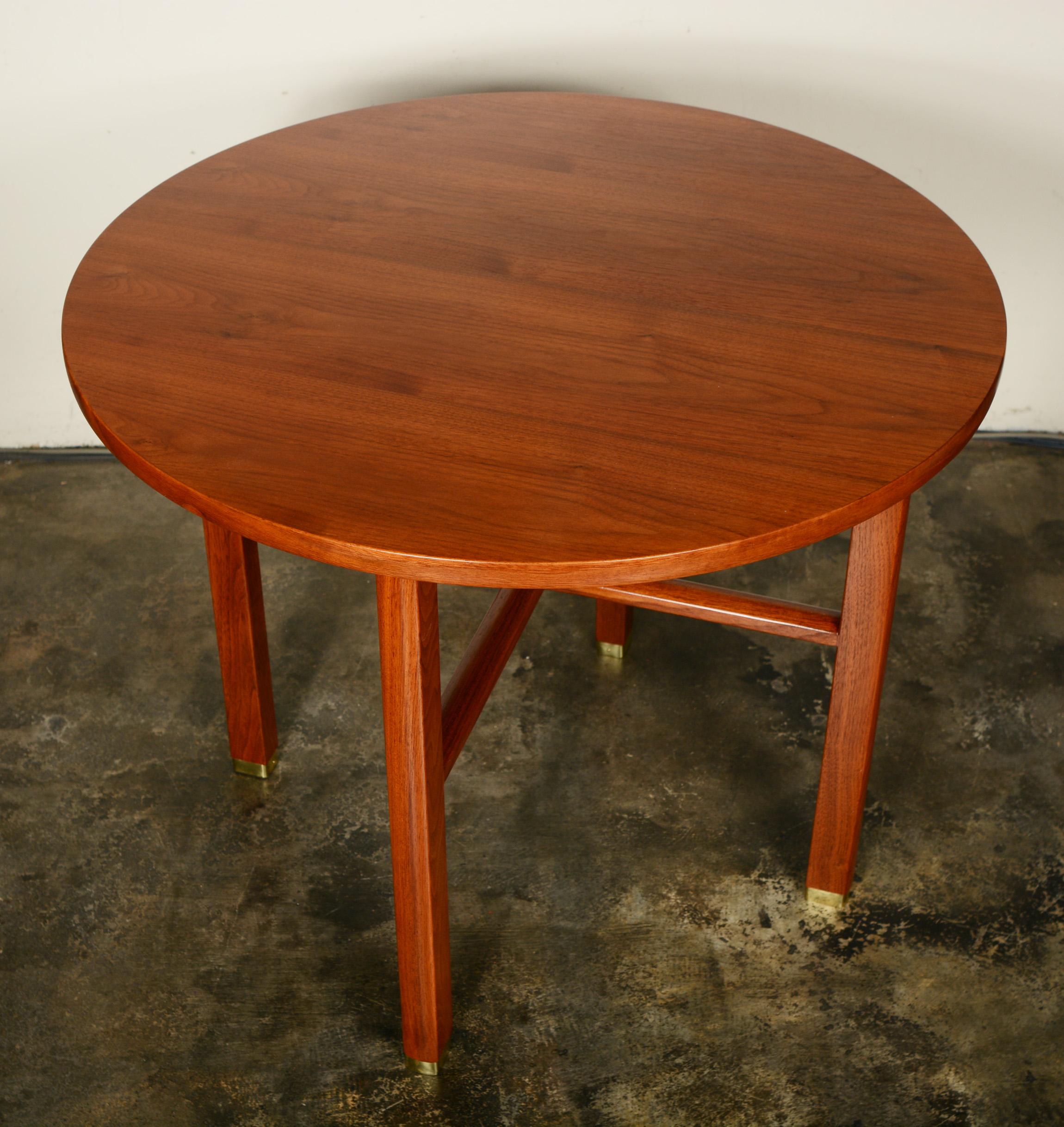 American Edward Wormely X Base Walnut Side Table for Dunbar