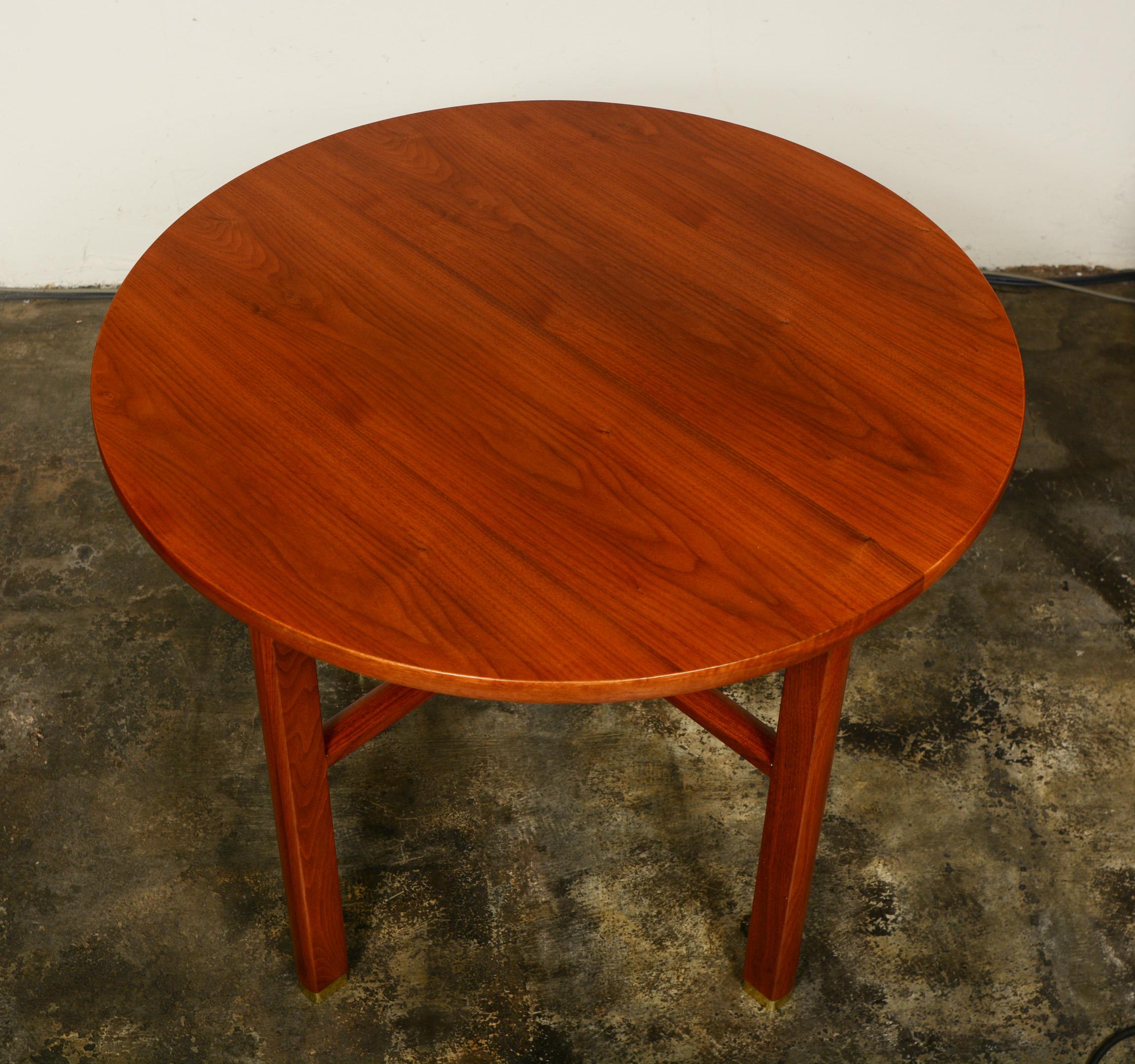 Edward Wormely X Base Walnut Side Table for Dunbar In Good Condition In San Mateo, CA