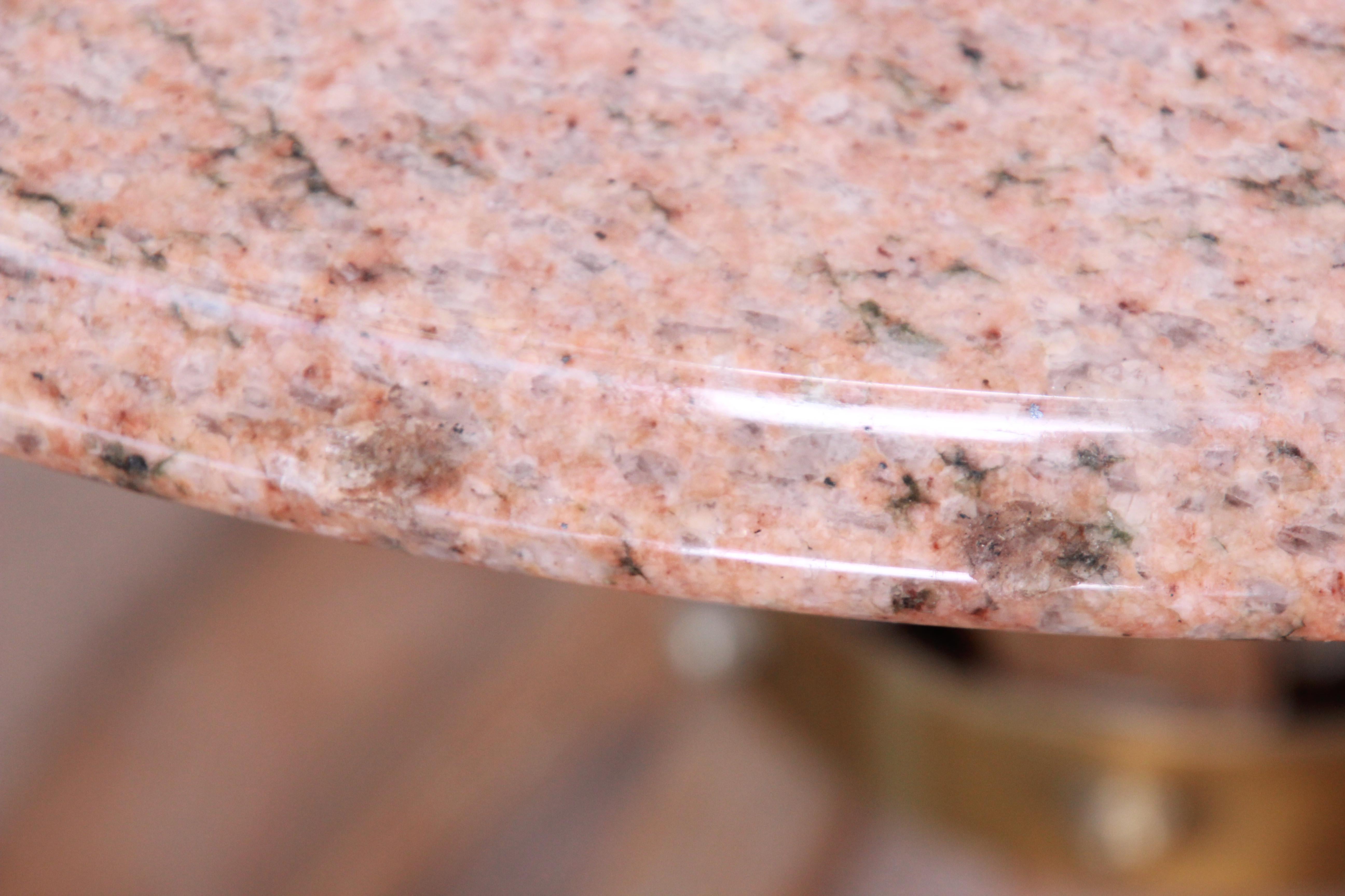 Edward Wormey for Dunbar Style Sheaf of Wheat Marble Top Side Tables, Pair 1