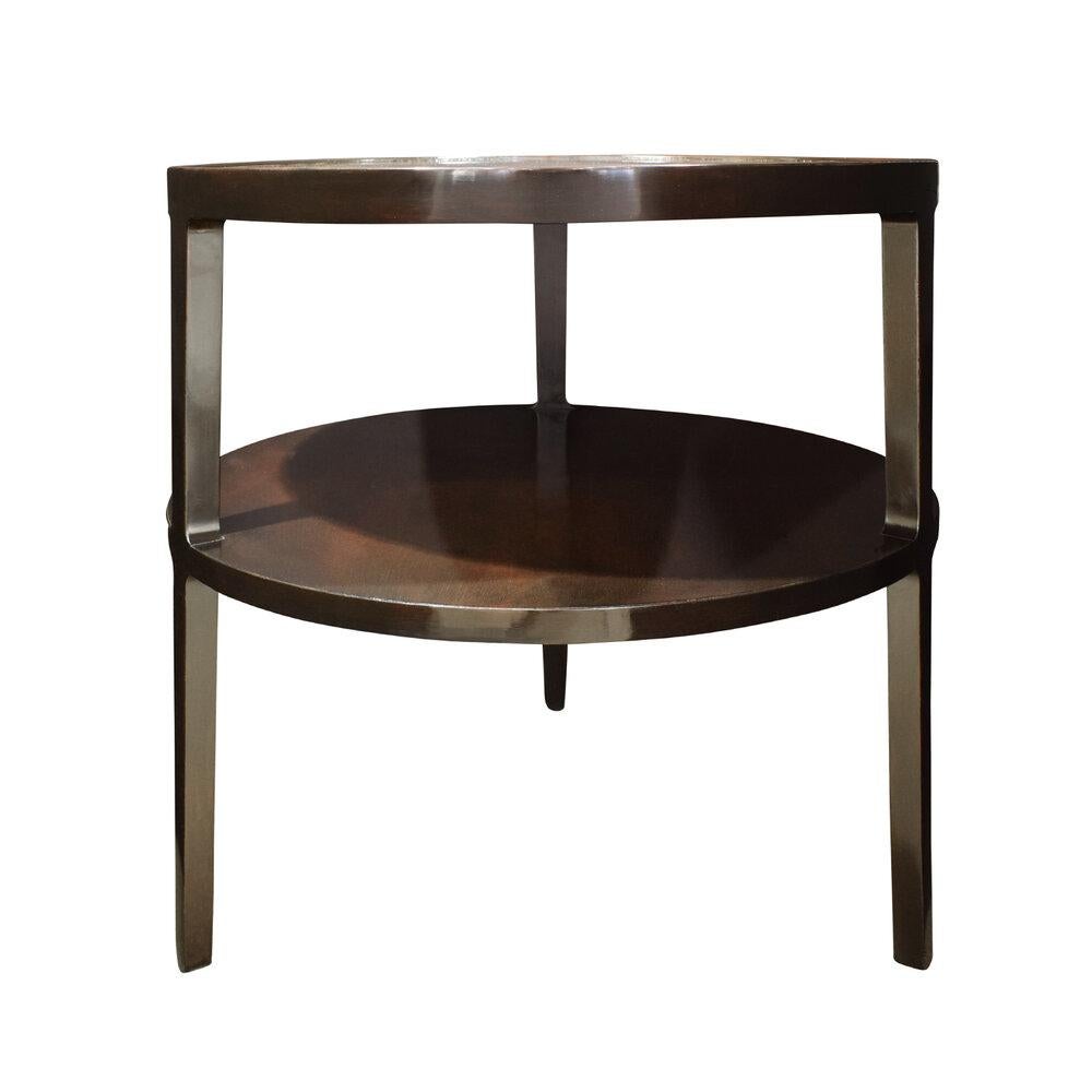 Mid-Century Modern Edward Wormley 2-Tier Round Side Table in Mahogany, 1947