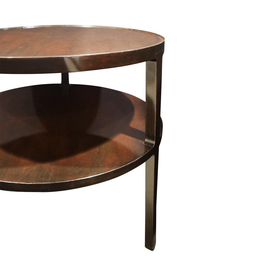 Hand-Crafted Edward Wormley 2-Tier Round Side Table in Mahogany, 1947