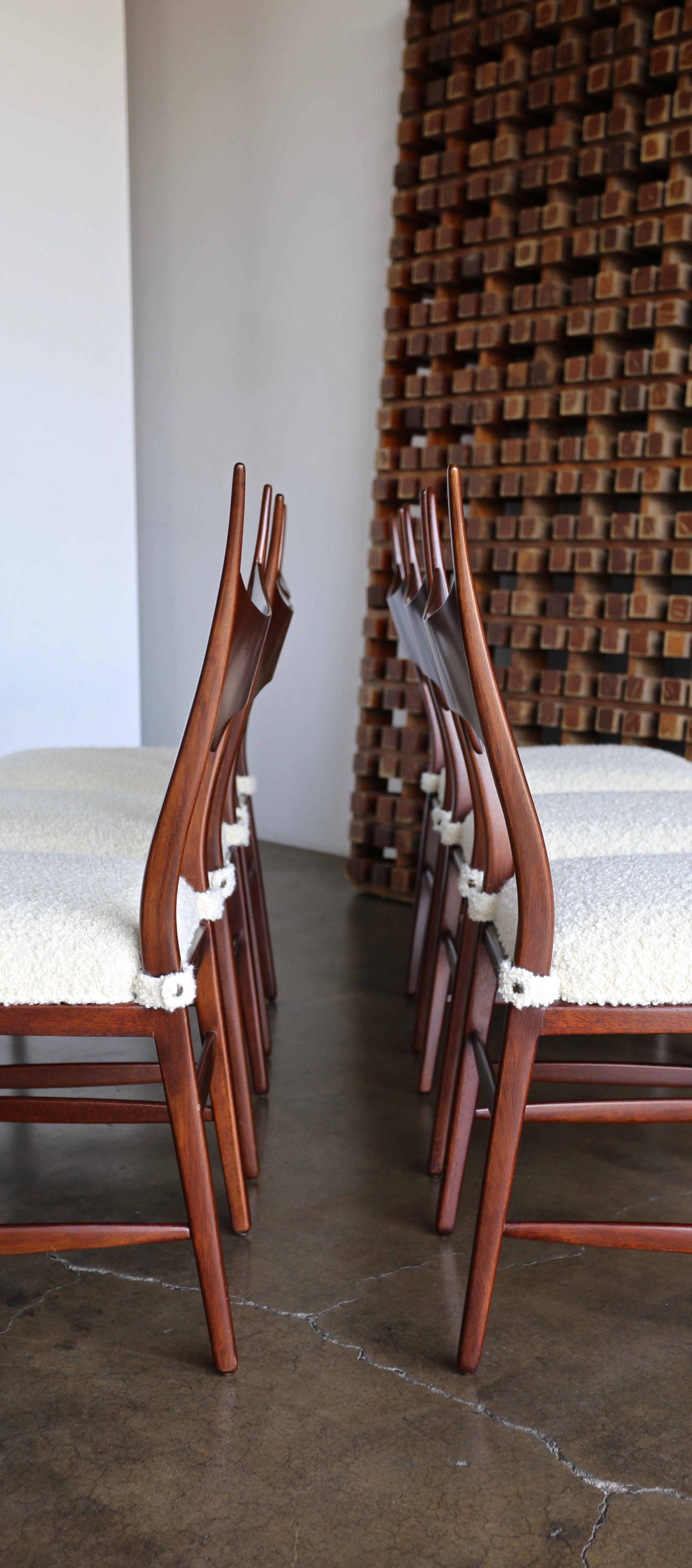 Bouclé Edward Wormley 5580 Dining Chairs for Dunbar, 1950s