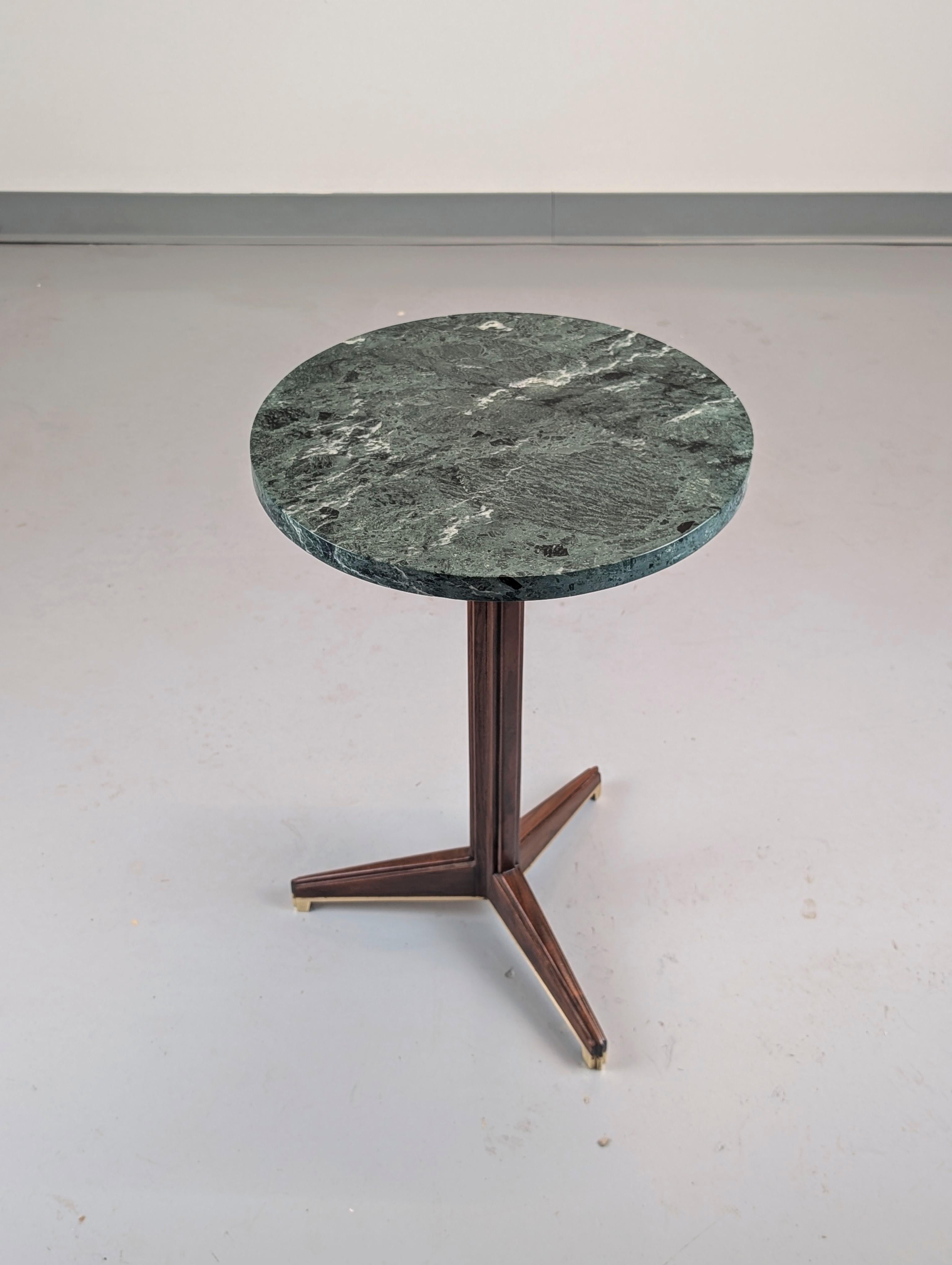 Edward Wormley #5928 A Table Walnut, Brass and Verde Antico Marble for Dunbar For Sale 5