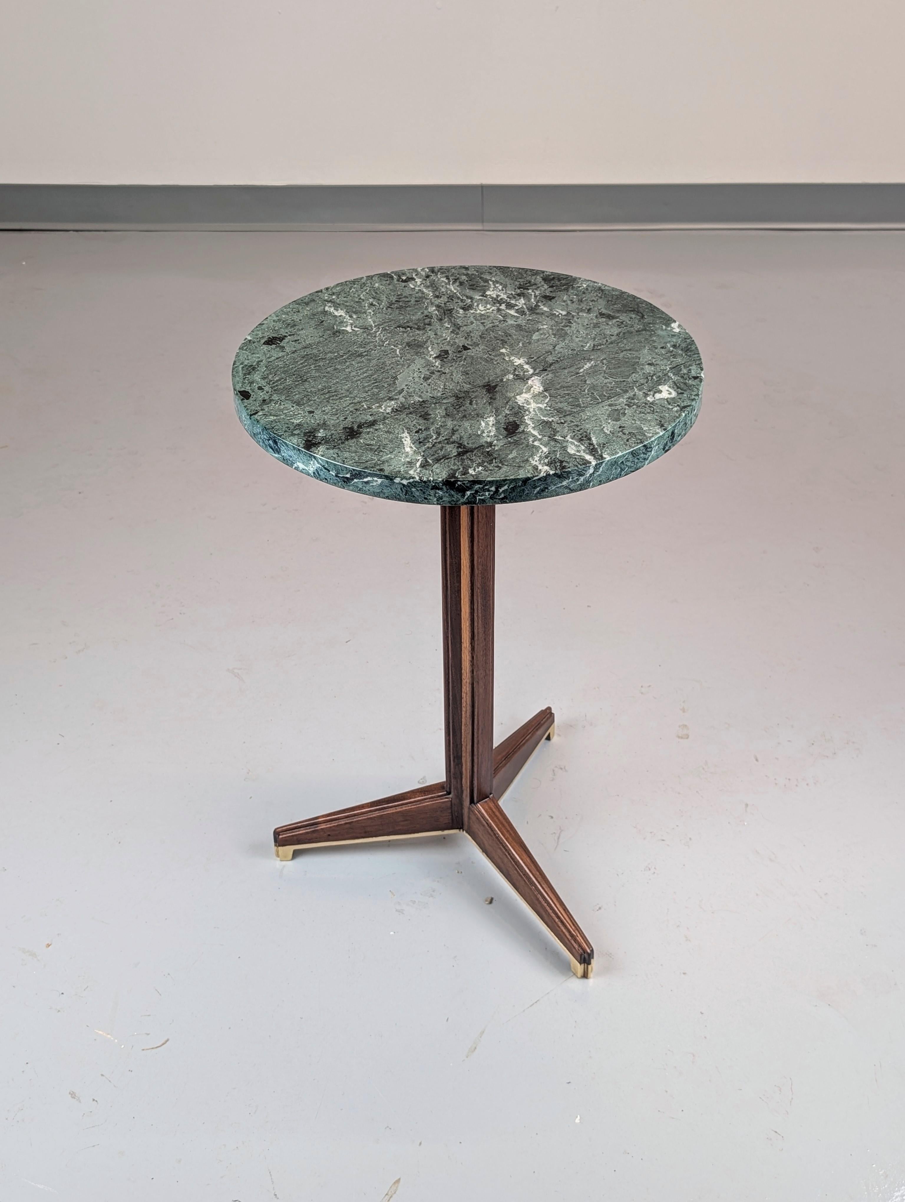 American Edward Wormley #5928 A Table Walnut, Brass and Verde Antico Marble for Dunbar For Sale