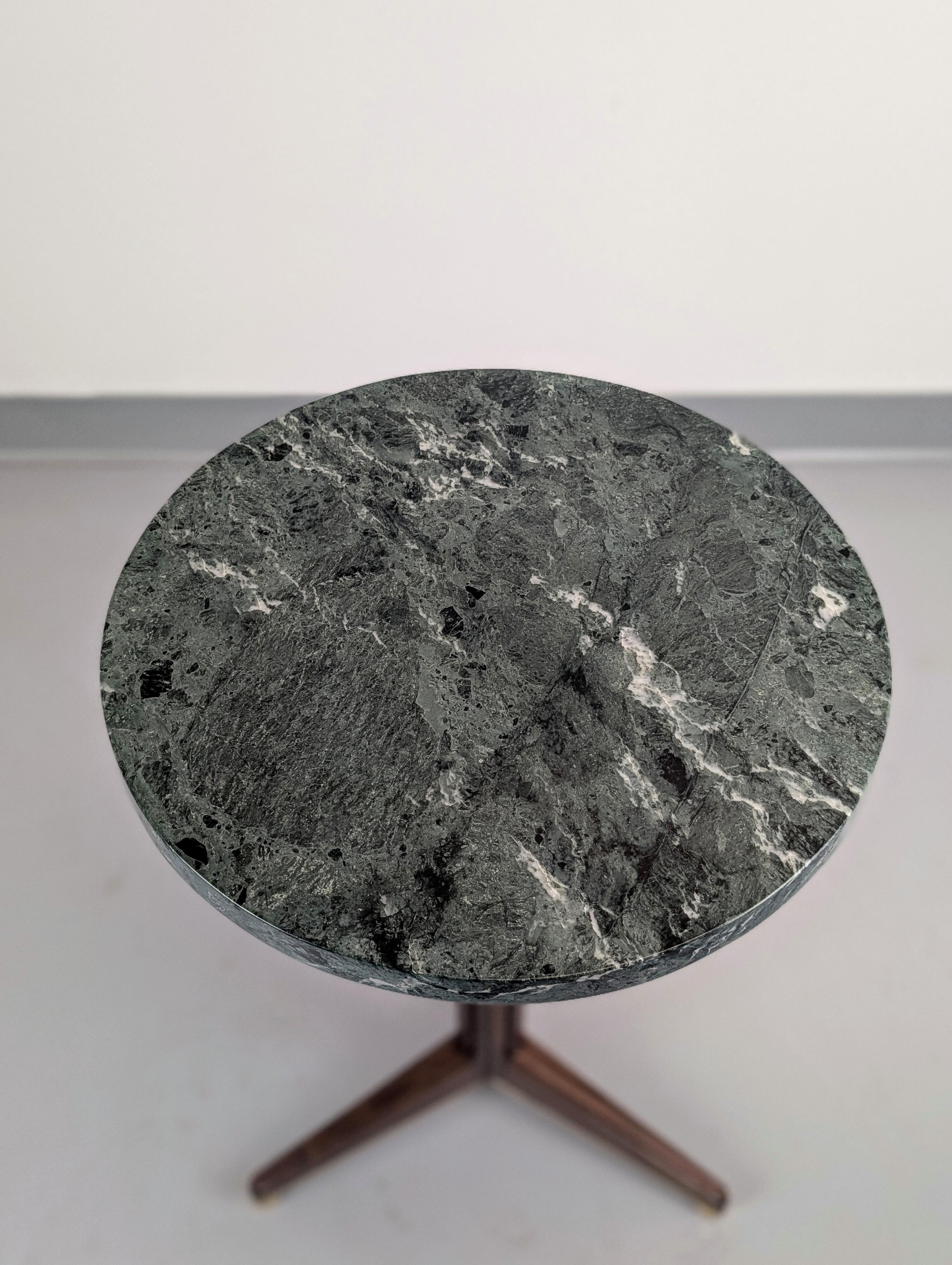 20th Century Edward Wormley #5928 A Table Walnut, Brass and Verde Antico Marble for Dunbar For Sale