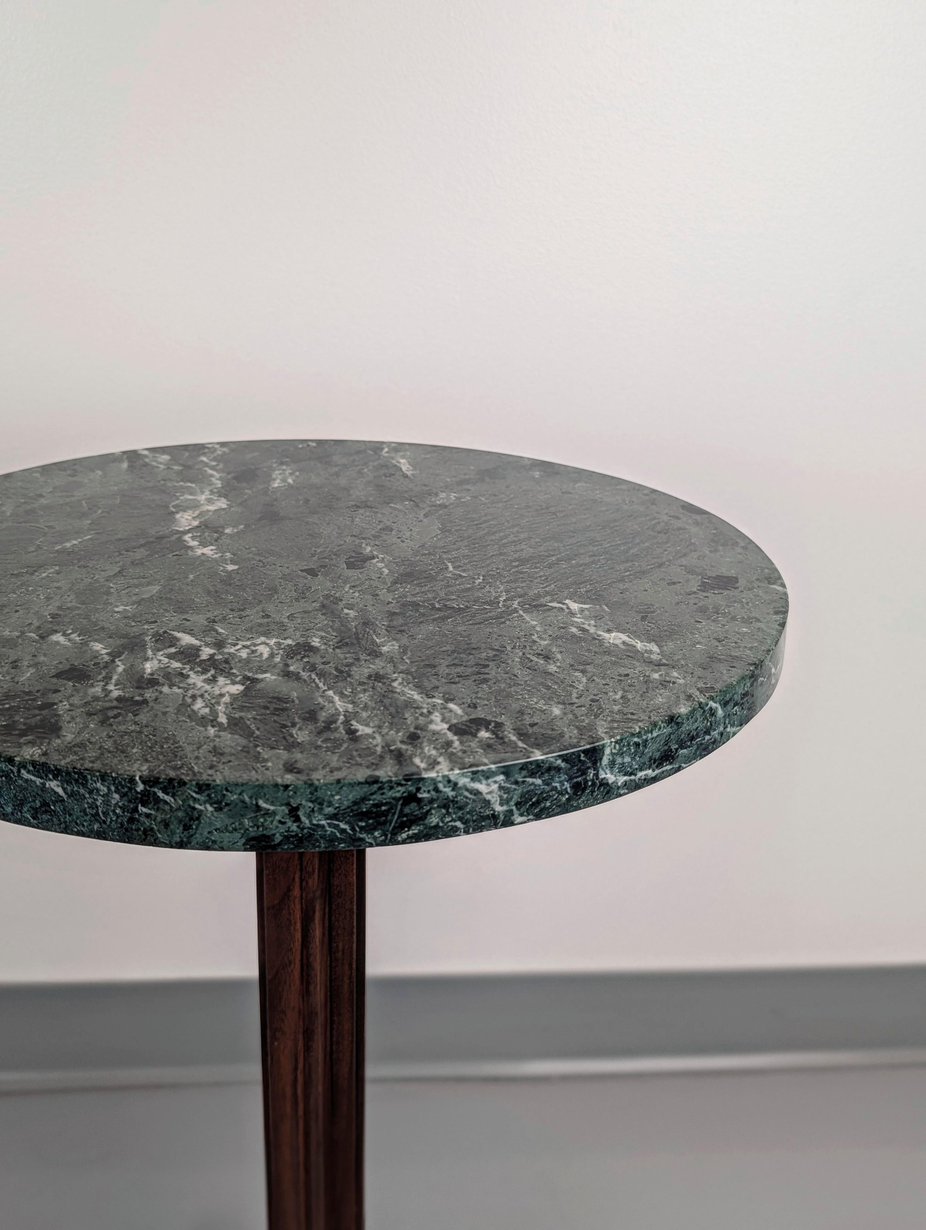 Edward Wormley #5928 A Table Walnut, Brass and Verde Antico Marble for Dunbar For Sale 1