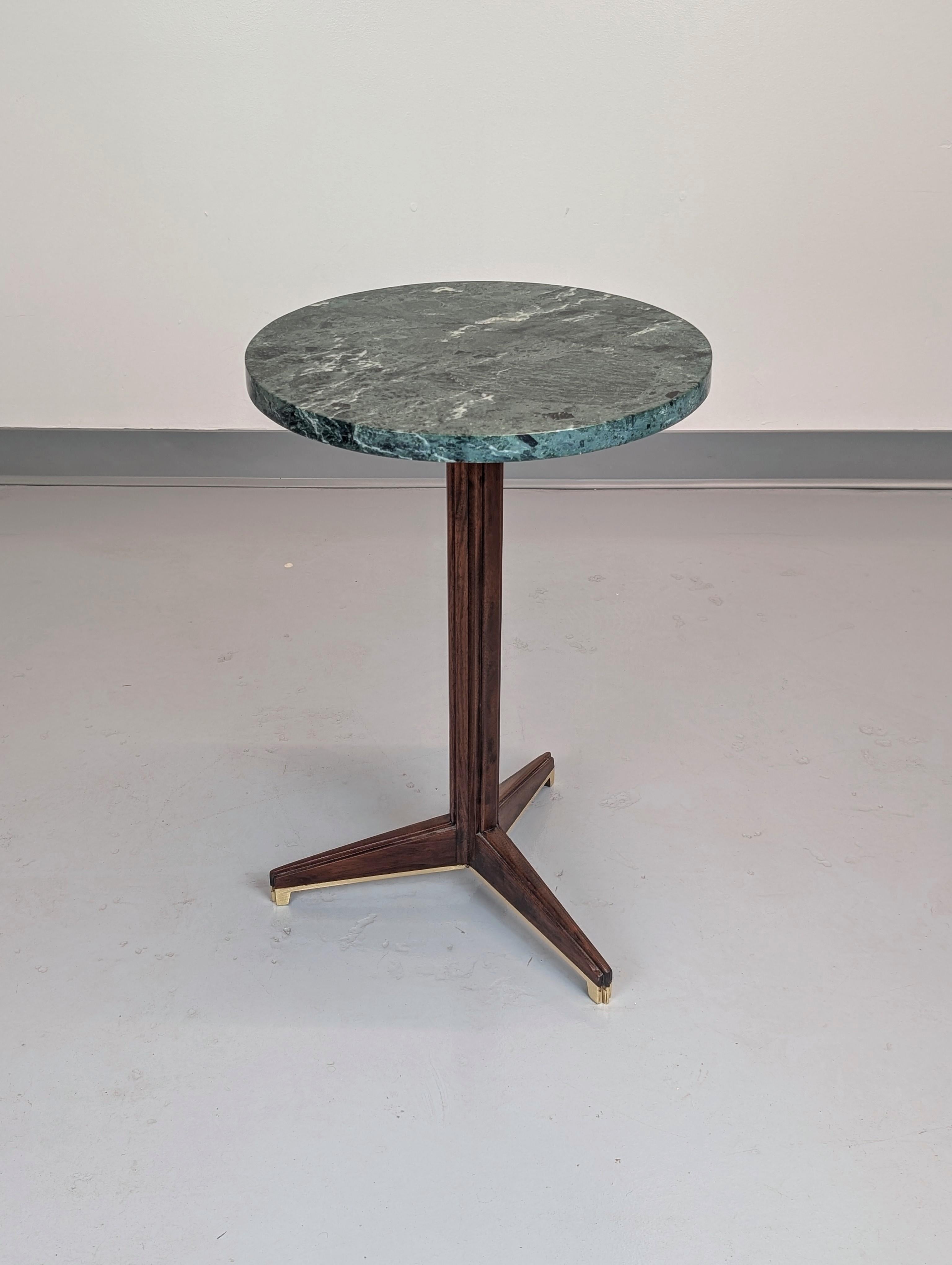 Edward Wormley #5928 A Table Walnut, Brass and Verde Antico Marble for Dunbar For Sale 3