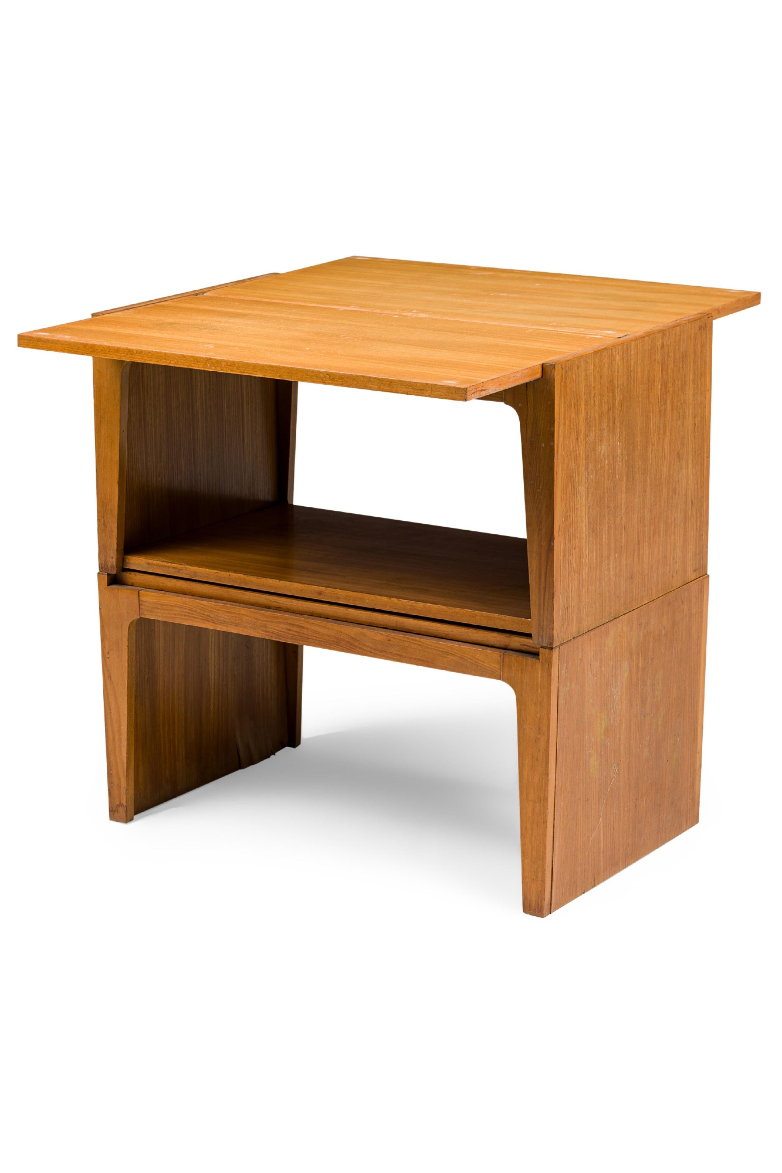 Wood Edward Wormley American Mid-Century Convertible Stacking Occasional Tables For Sale