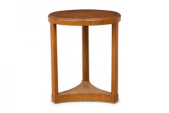 Edward Wormley American Mid-Century Tall Round Wooden End / Side Table