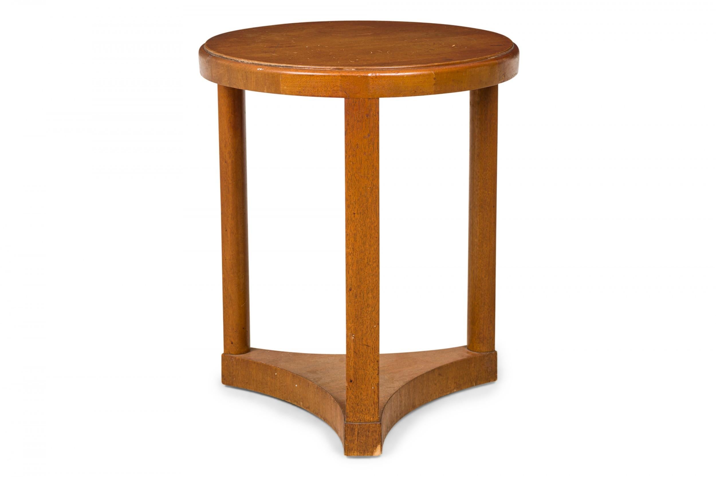 Mid-Century Modern Edward Wormley American Mid-Century Tall Round Wooden End / Side Table