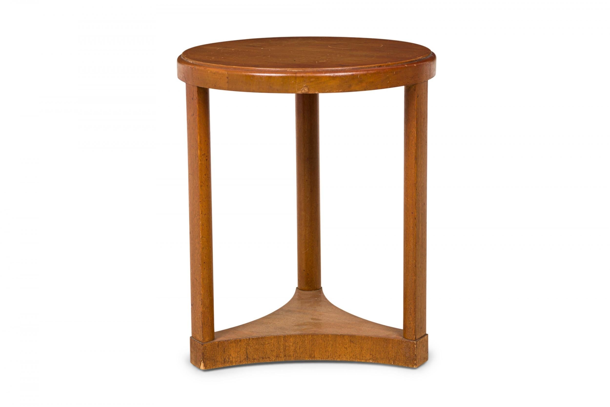 Edward Wormley American Mid-Century Tall Round Wooden End / Side Table In Good Condition In New York, NY