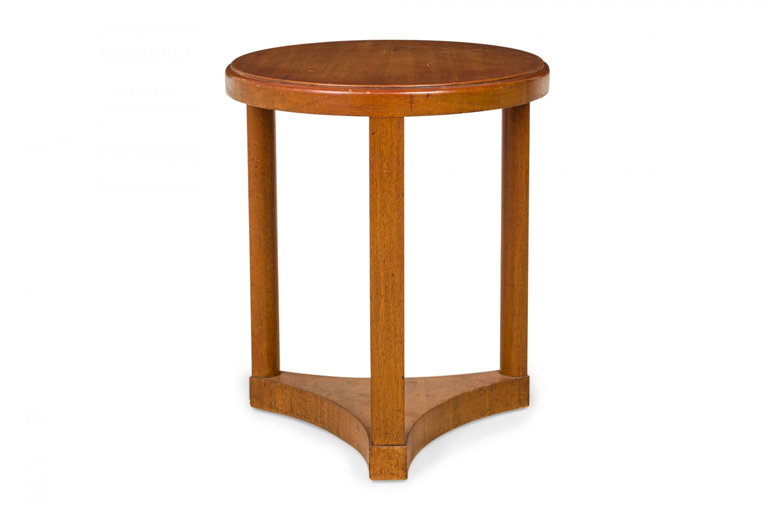 20th Century Edward Wormley American Mid-Century Tall Round Wooden End / Side Table