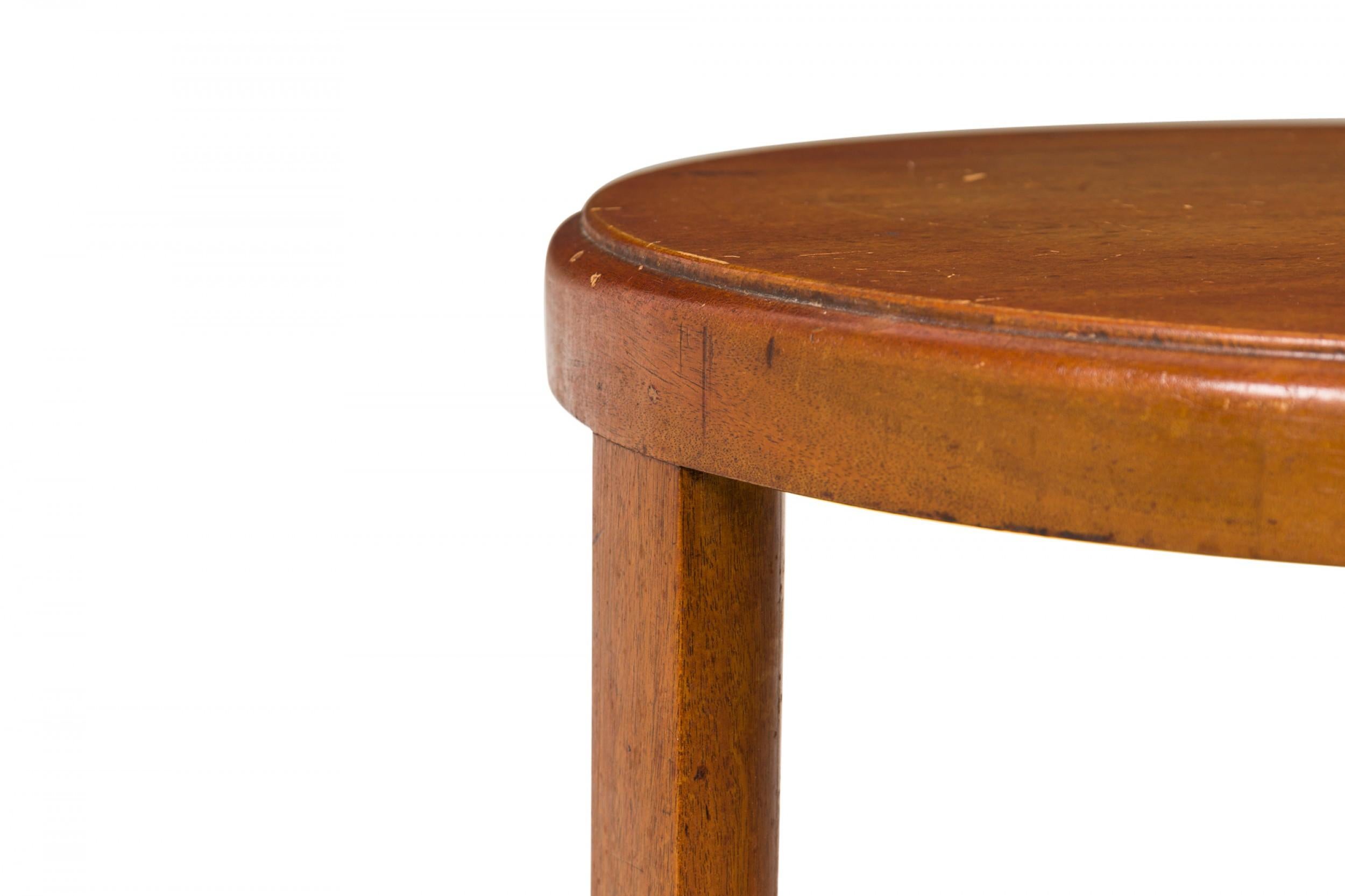 Edward Wormley American Mid-Century Tall Round Wooden End / Side Table 3