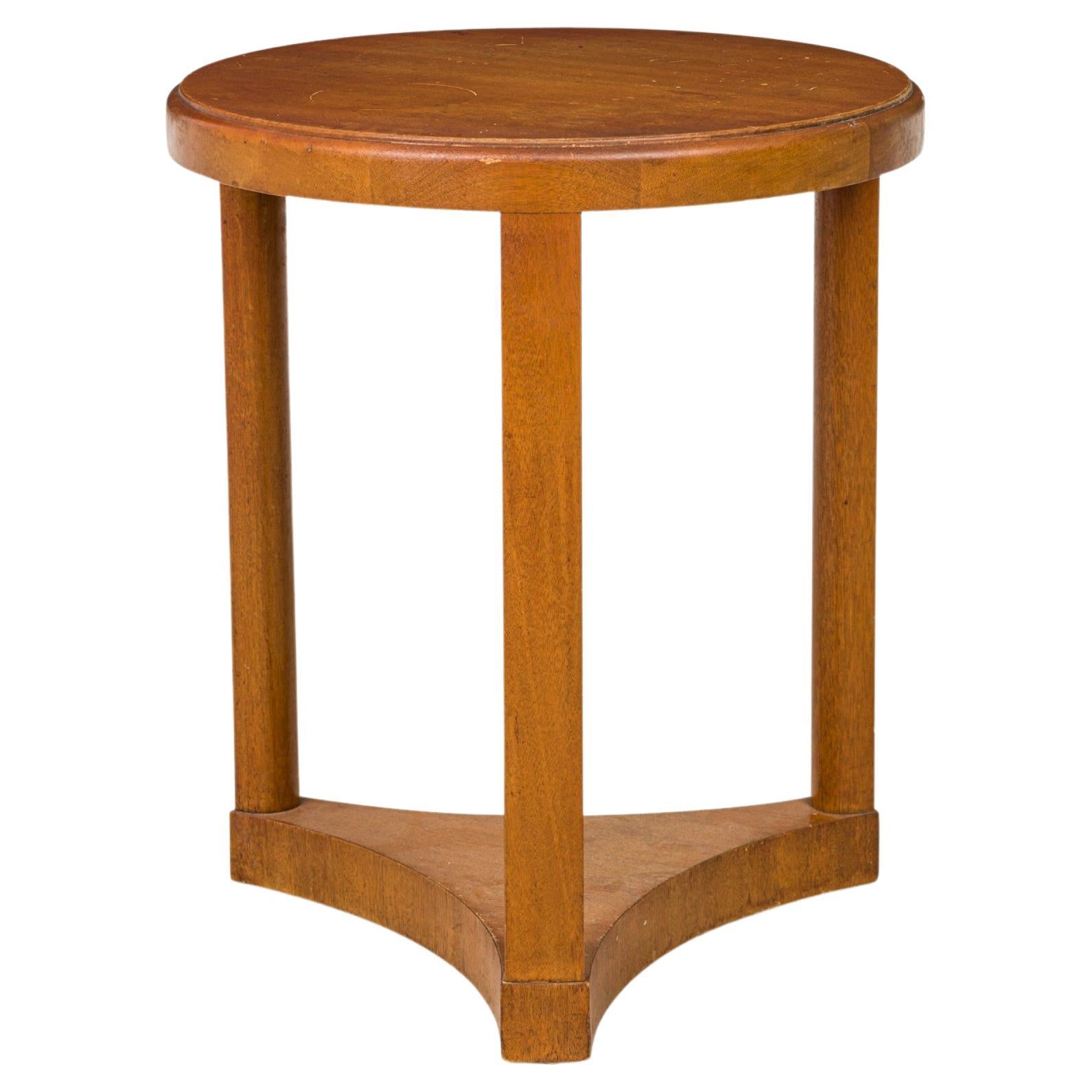 Edward Wormley American Mid-Century Tall Round Wooden End / Side Table