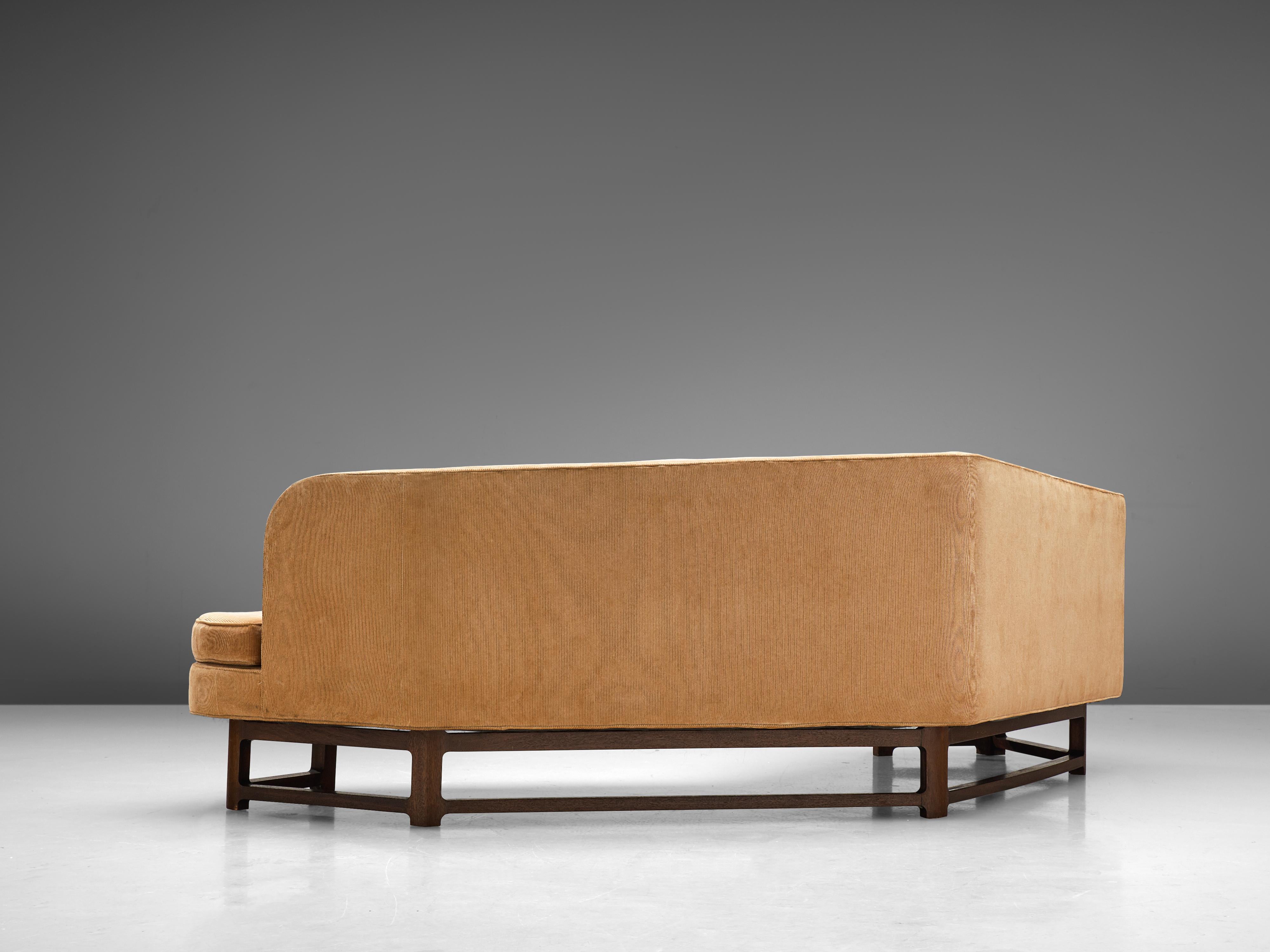 Edward Wormley Angled 'Janus' Sofa in Yellow Fabric 3