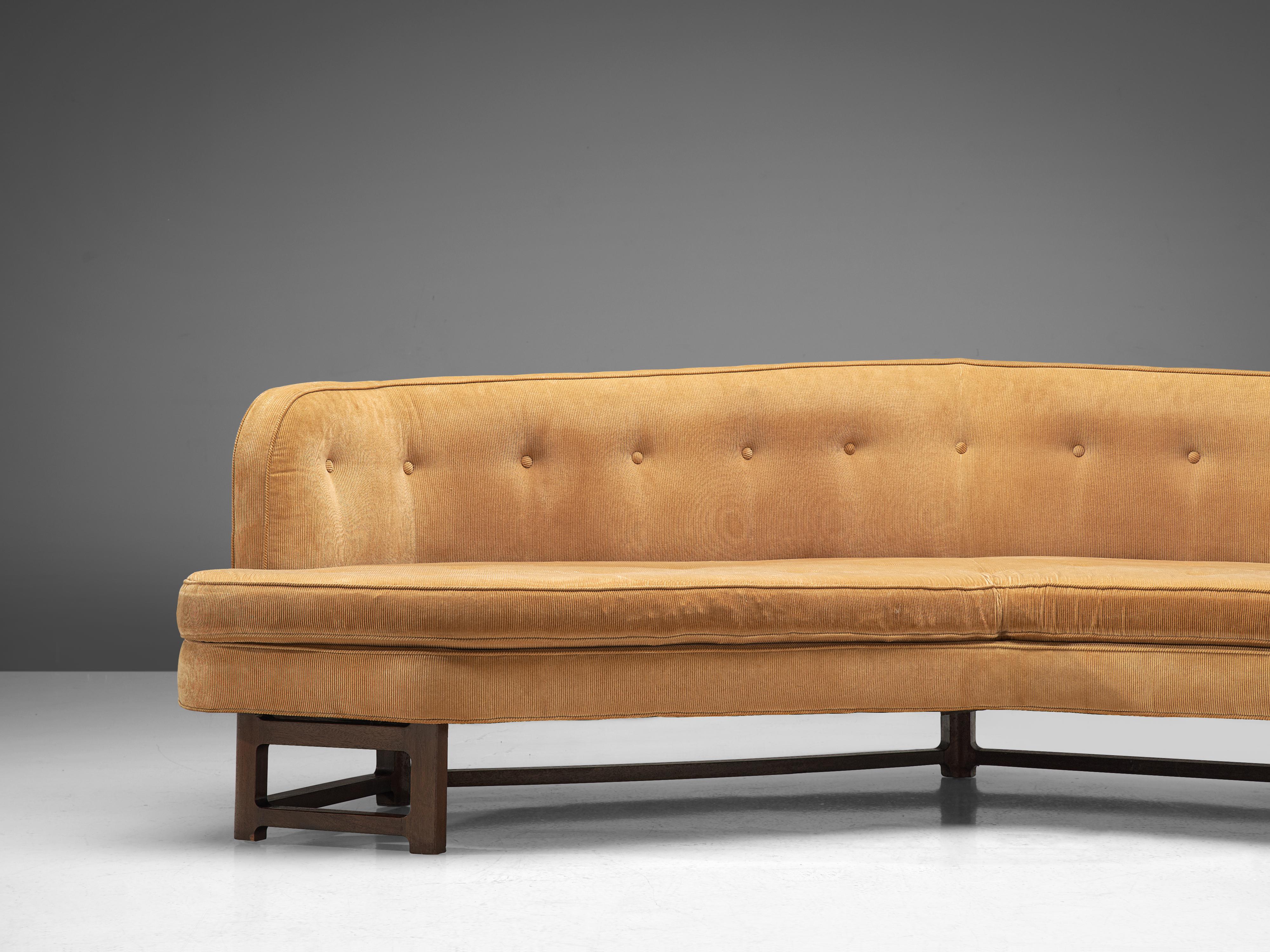 Edward Wormley Angled 'Janus' Sofa in Yellow Fabric 1