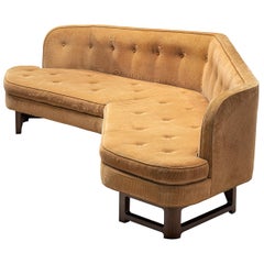 Edward Wormley Angled 'Janus' Sofa in Yellow Fabric