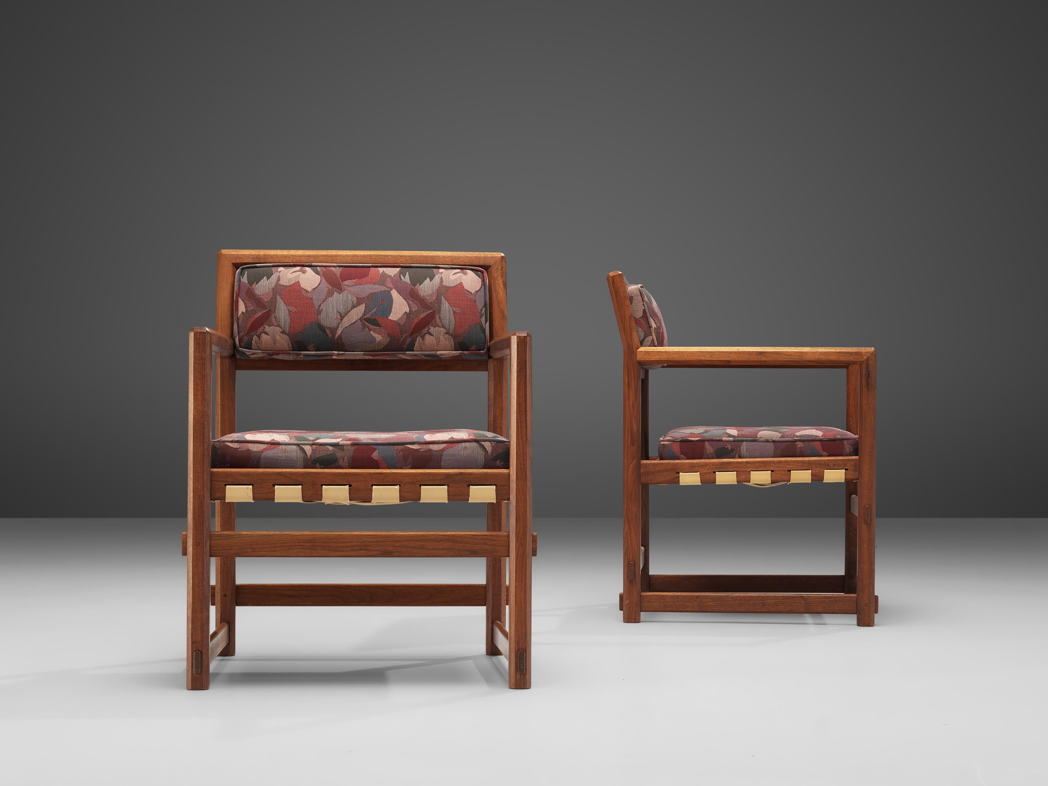 Edward Wormley Armchairs in Patterned Upholstery 2