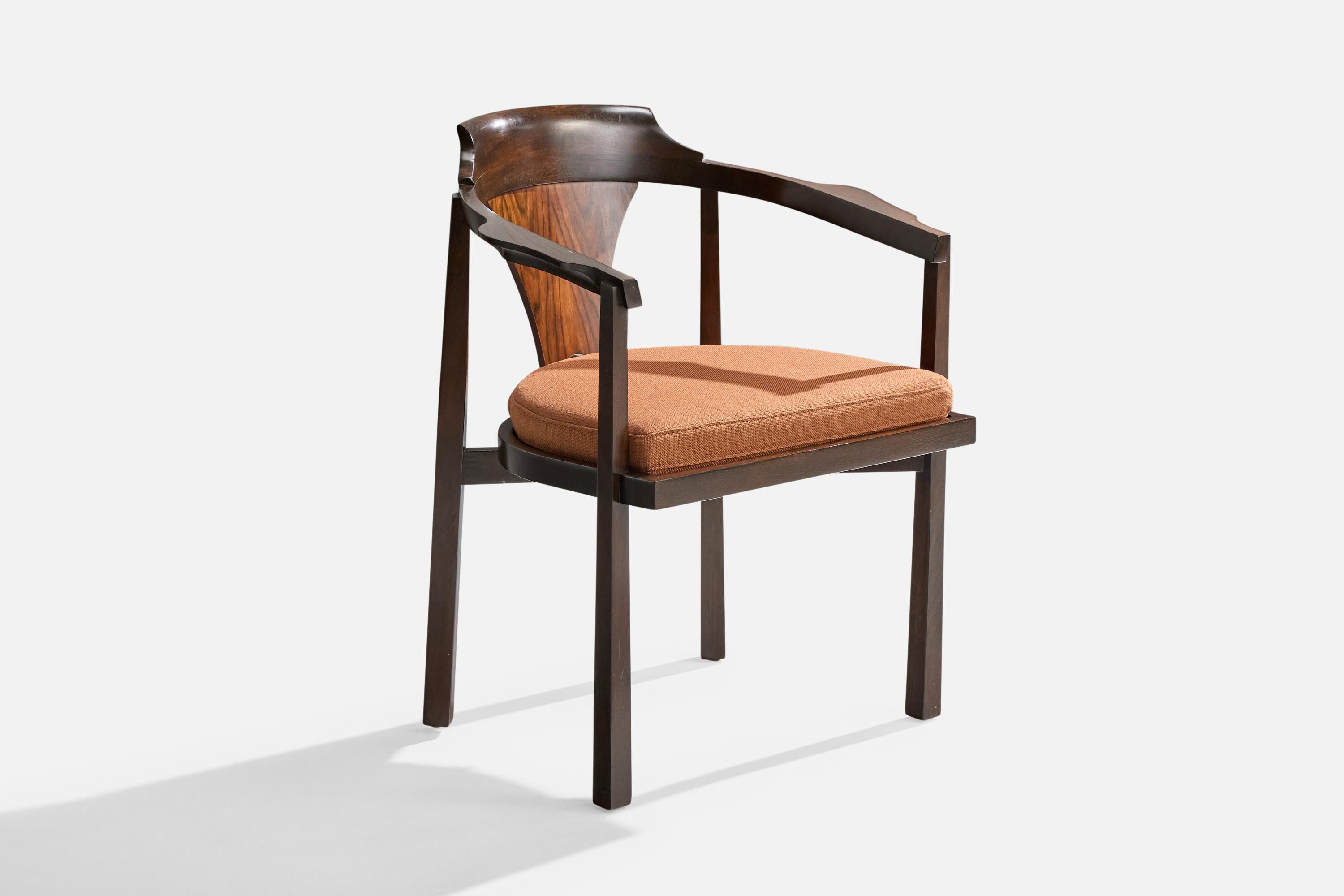 Edward Wormley, Sessel, Mahagoni, Stoff, USA, 1967 im Zustand „Gut“ im Angebot in High Point, NC