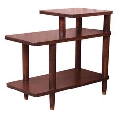 Vintage Edward Wormley Attributed Mahogany Step End Table or Nightstand, Refinished