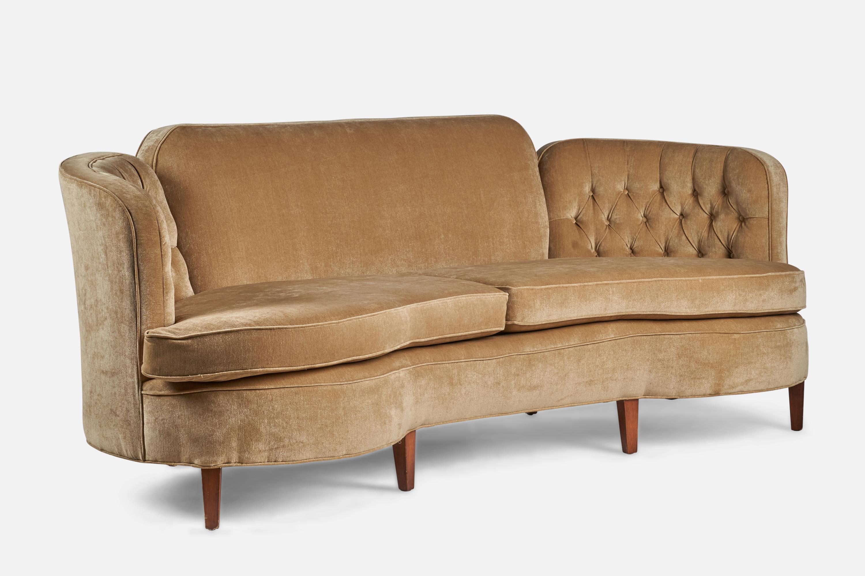 Mid-Century Modern Edward Wormley Attribution, Sofa, Wood, Fabric, USA, 1950s For Sale