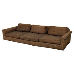 Edward Wormley 'Big Texan' Oversized Brown Fabric Upholstered Sofa