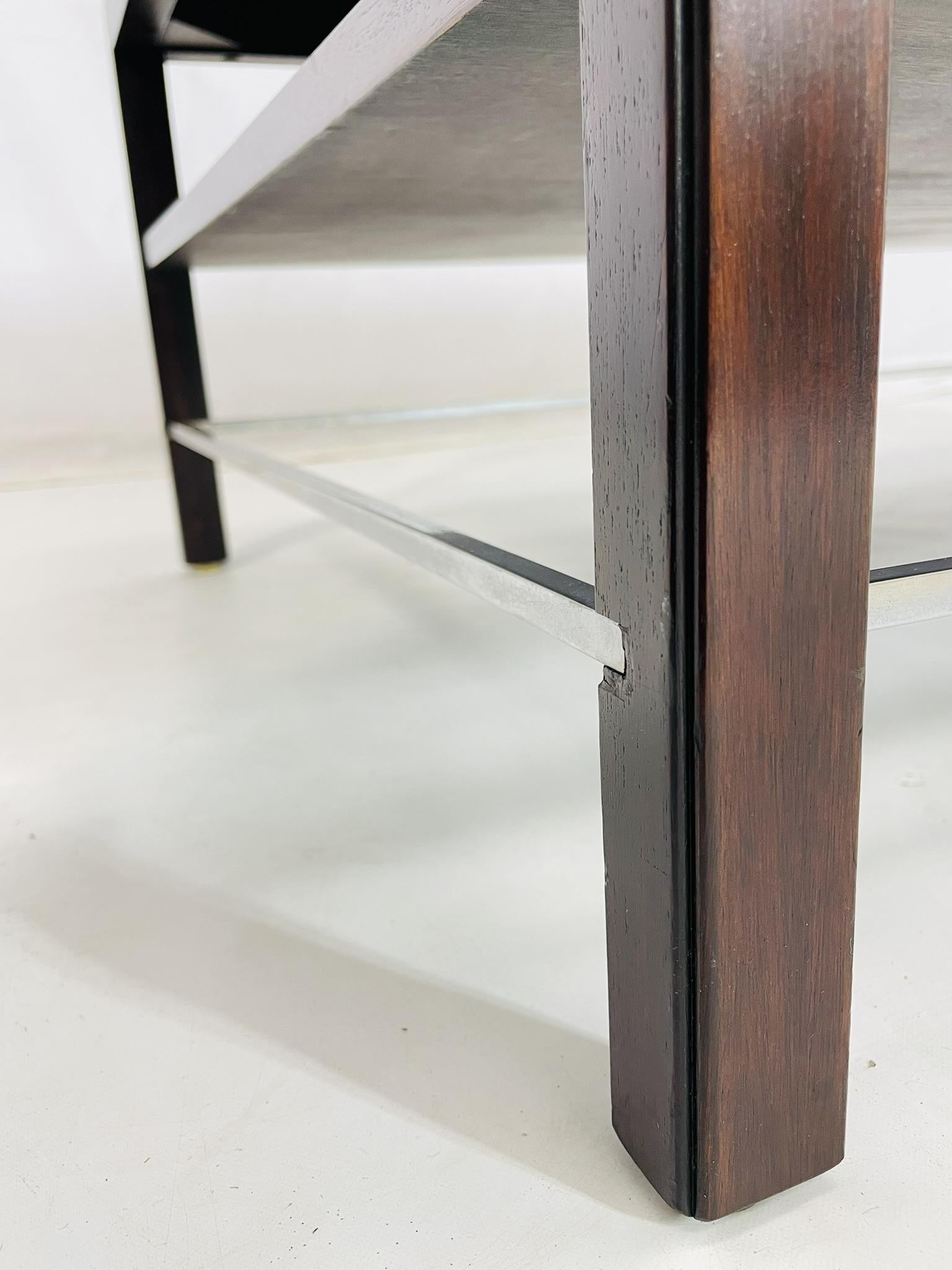 Walnut & Chrome Coffee Table by Edward Wormley for Dunbar, USA 1950's For Sale 5