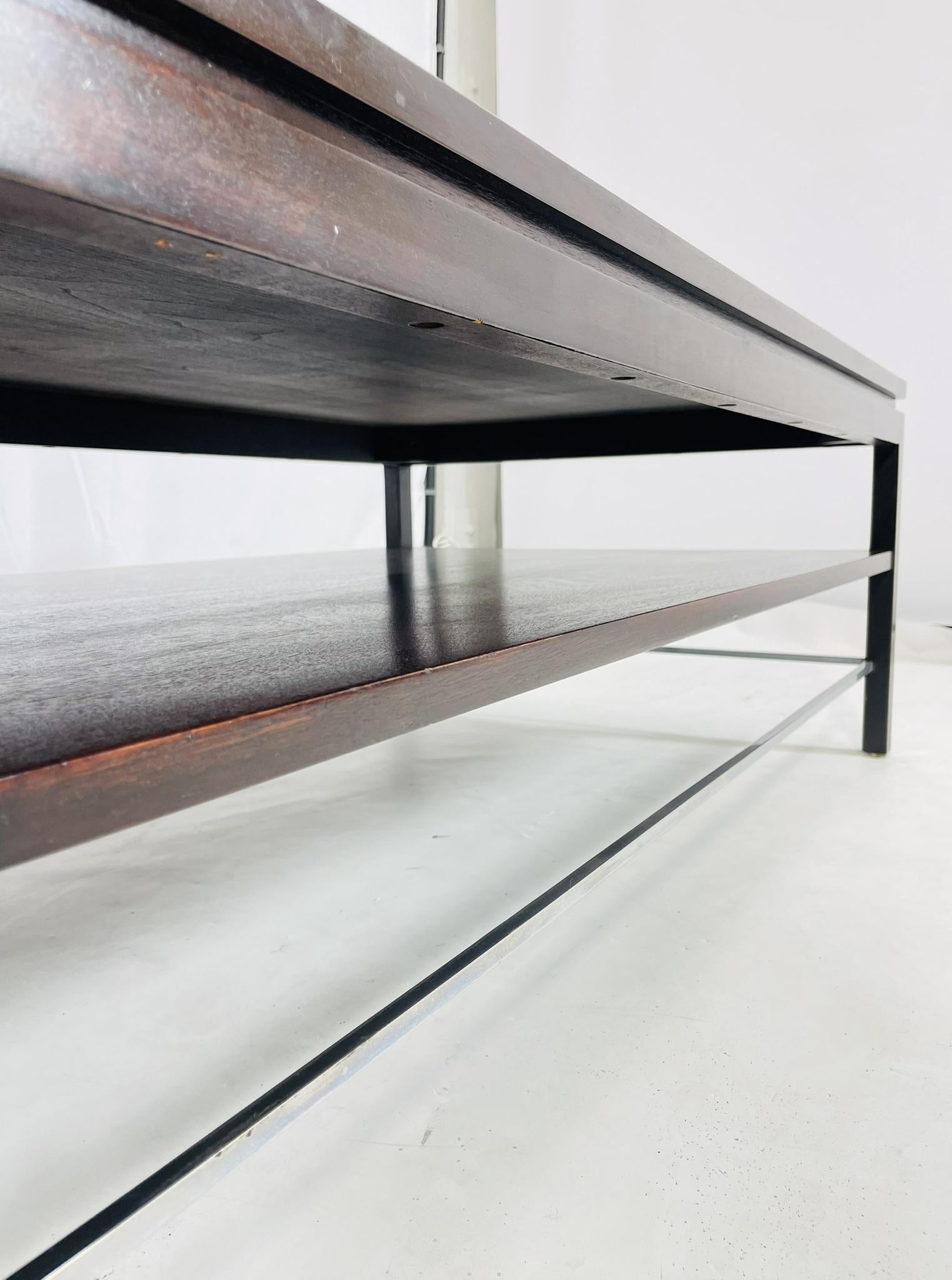 Walnut & Chrome Coffee Table by Edward Wormley for Dunbar, USA 1950's For Sale 6