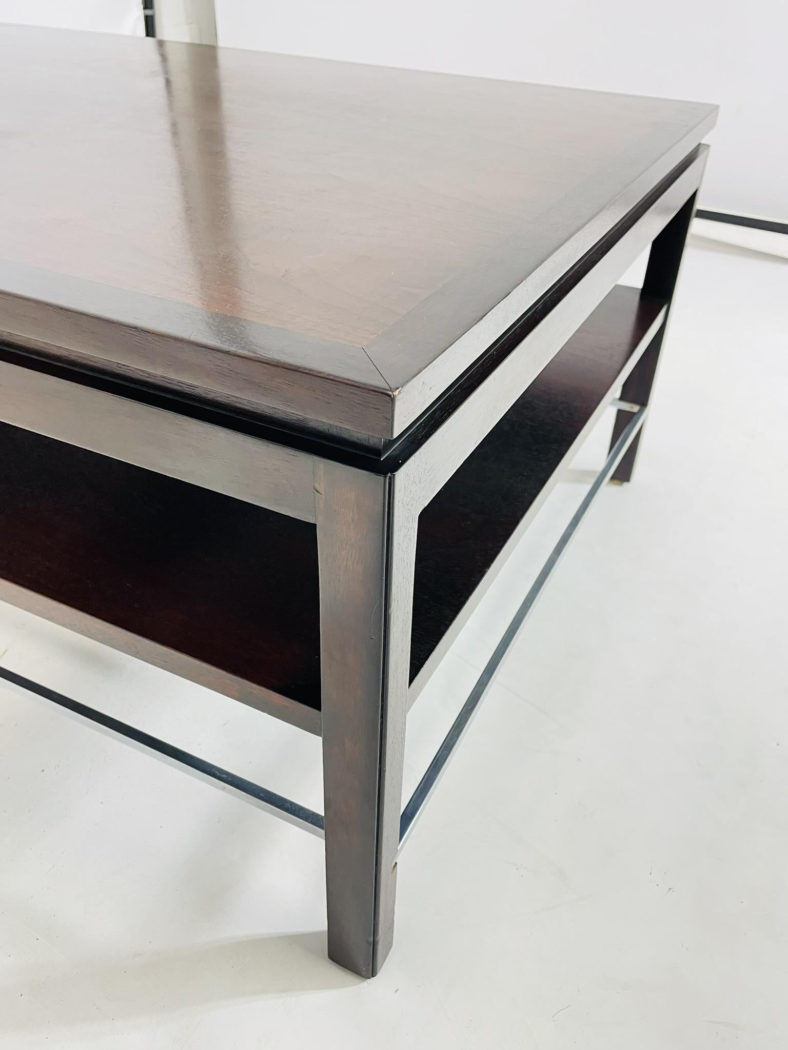 Walnut & Chrome Coffee Table by Edward Wormley for Dunbar, USA 1950's For Sale 8