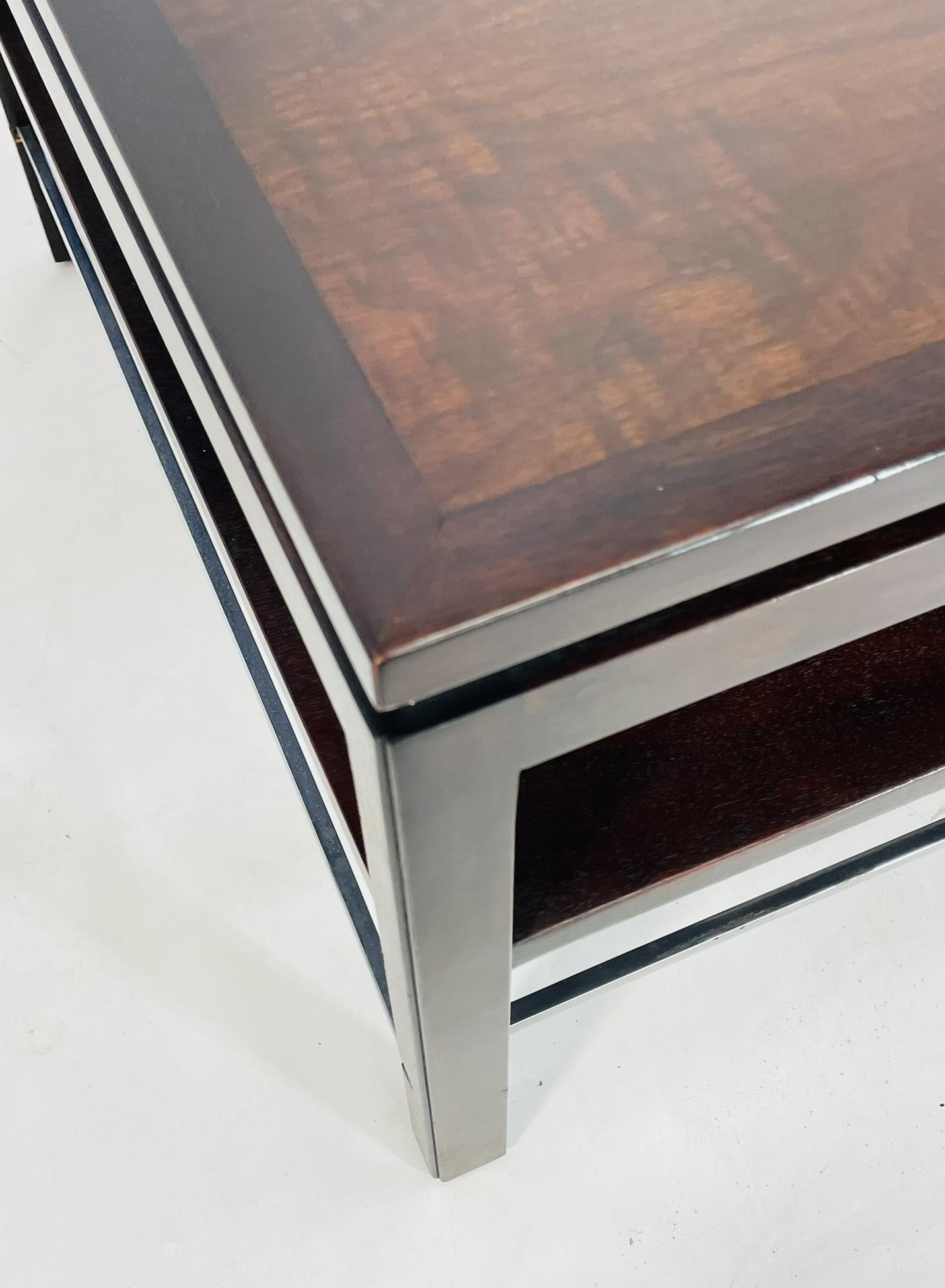 Walnut & Chrome Coffee Table by Edward Wormley for Dunbar, USA 1950's For Sale 2