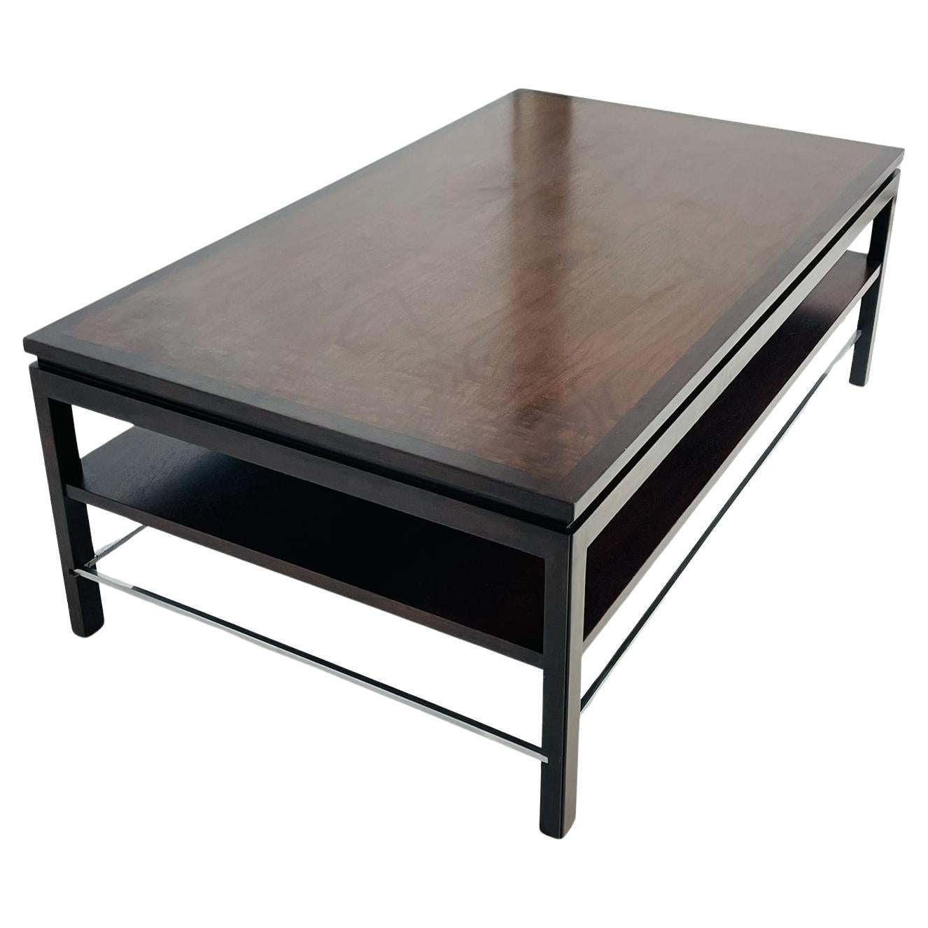 Walnut & Chrome Coffee Table by Edward Wormley for Dunbar, USA 1950's