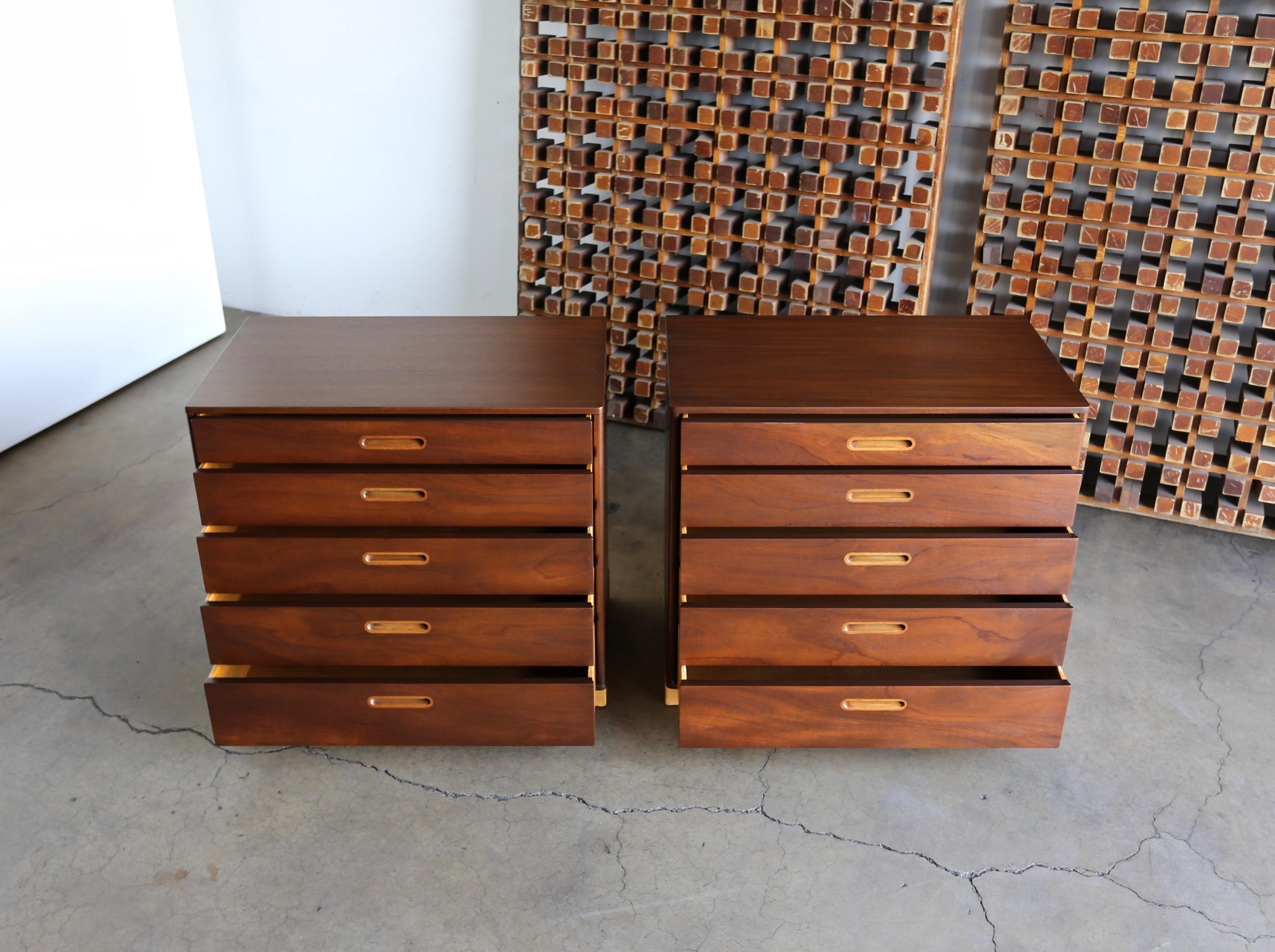 Leather Edward Wormley Chest for Dunbar circa 1955