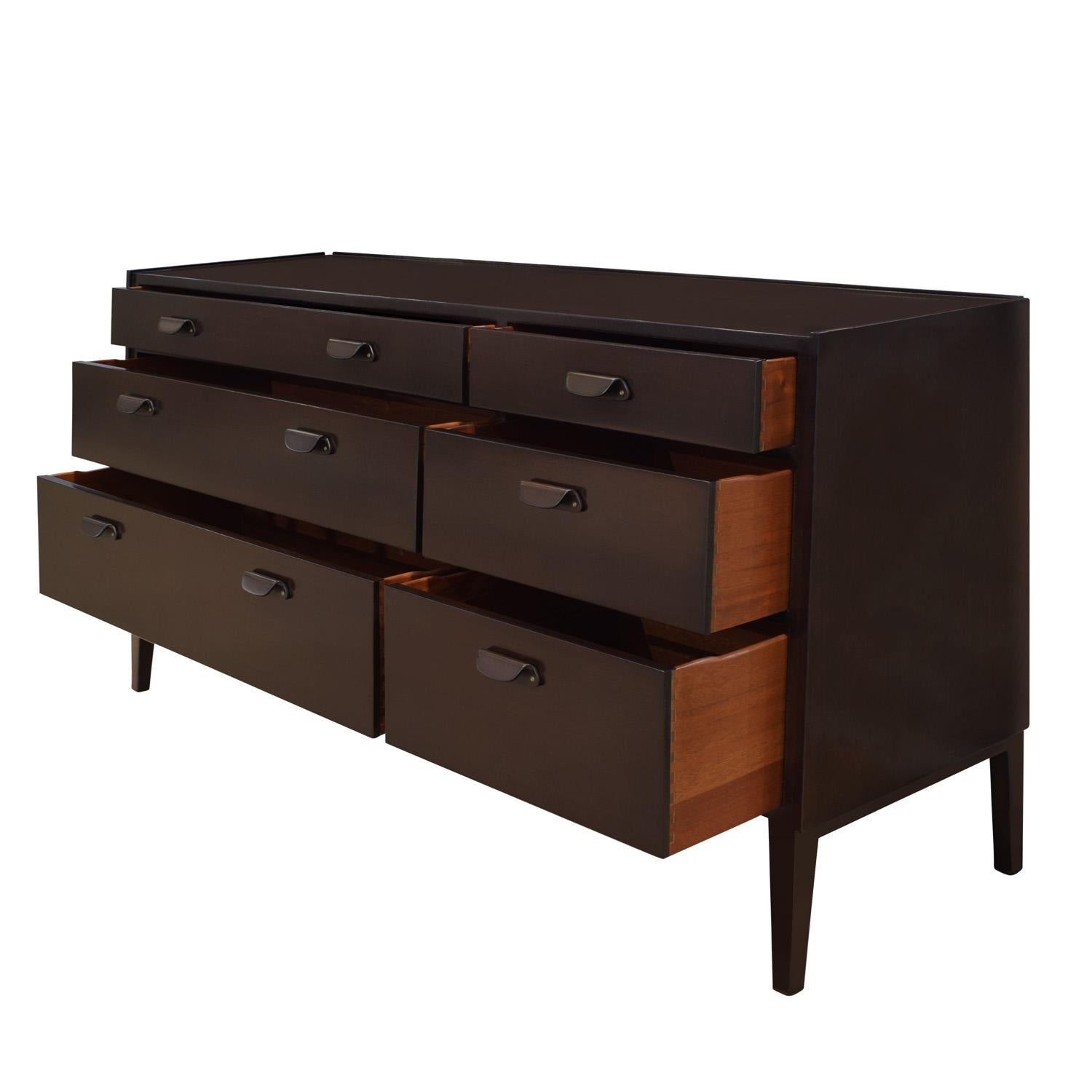 Mid-Century Modern Edward Wormley Chest of Drawers with Hand-Carved Pulls 1955 'Signed'