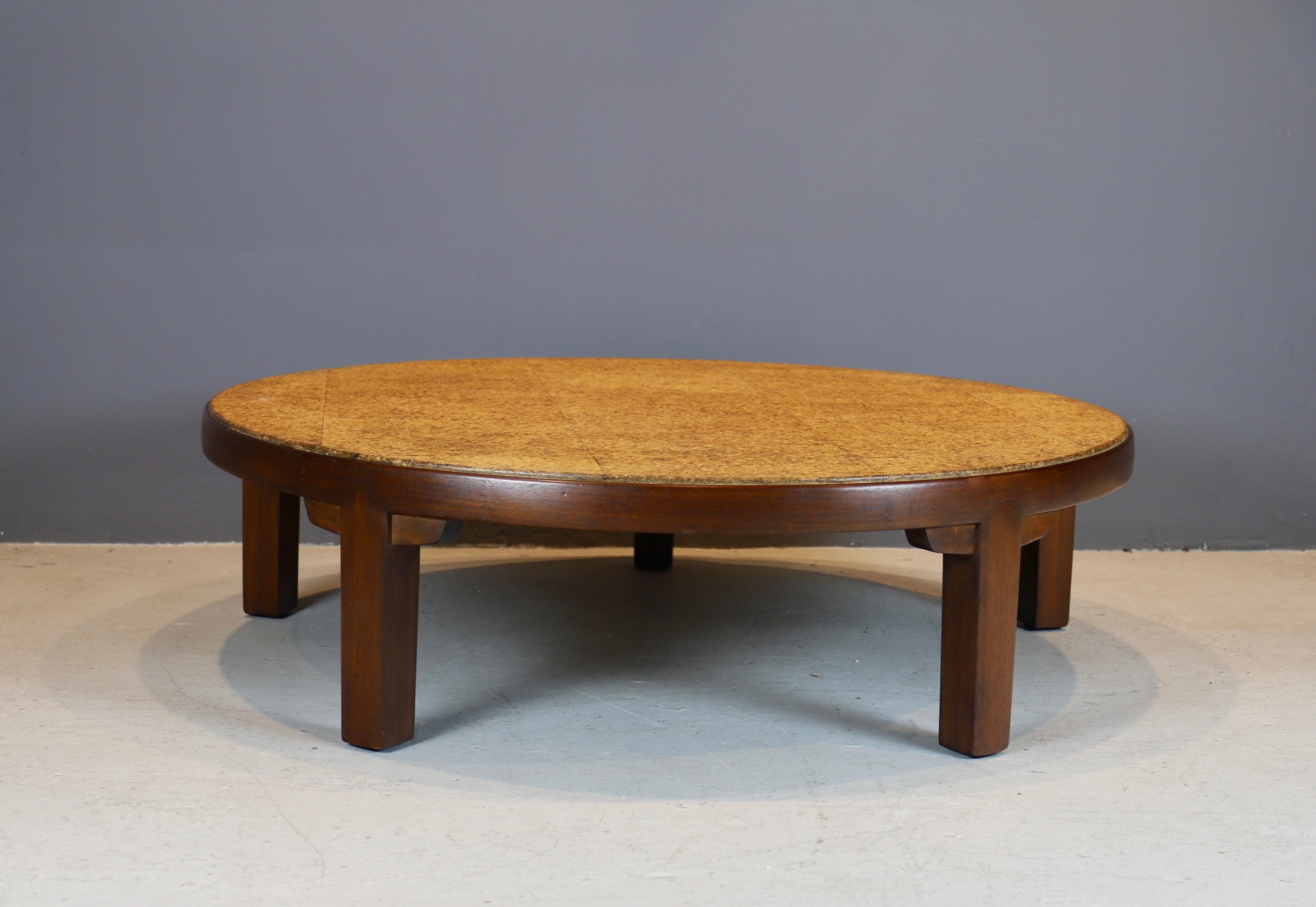 Large scale, round coffee table by Edward Wormley for 