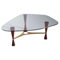 Vintage Edward Wormley Coffee Table in brass and glass