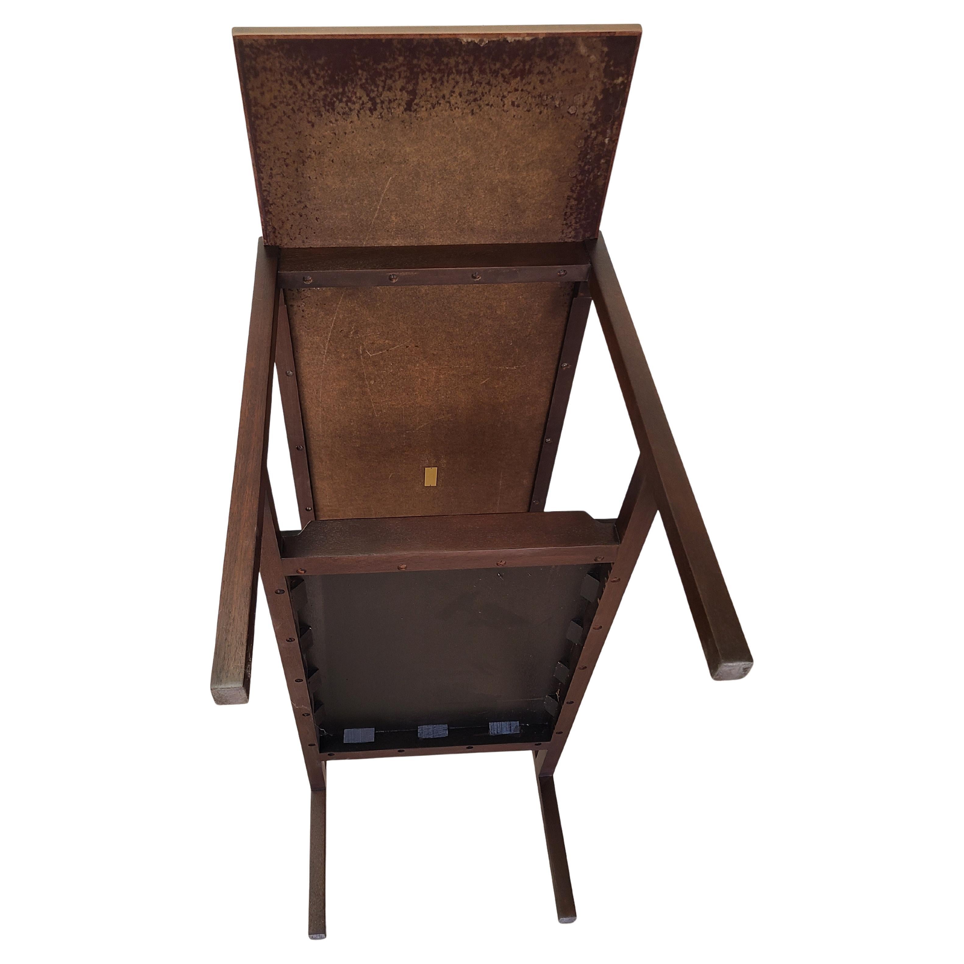 Please feel free to reach out for efficient shipping to your zip.

Dunbar Console Table #5597.
Designed by Edward Wormley.
Walnut infused formica top is a premium technology offered 
by Dunbar in the 1950s on this group of designs.