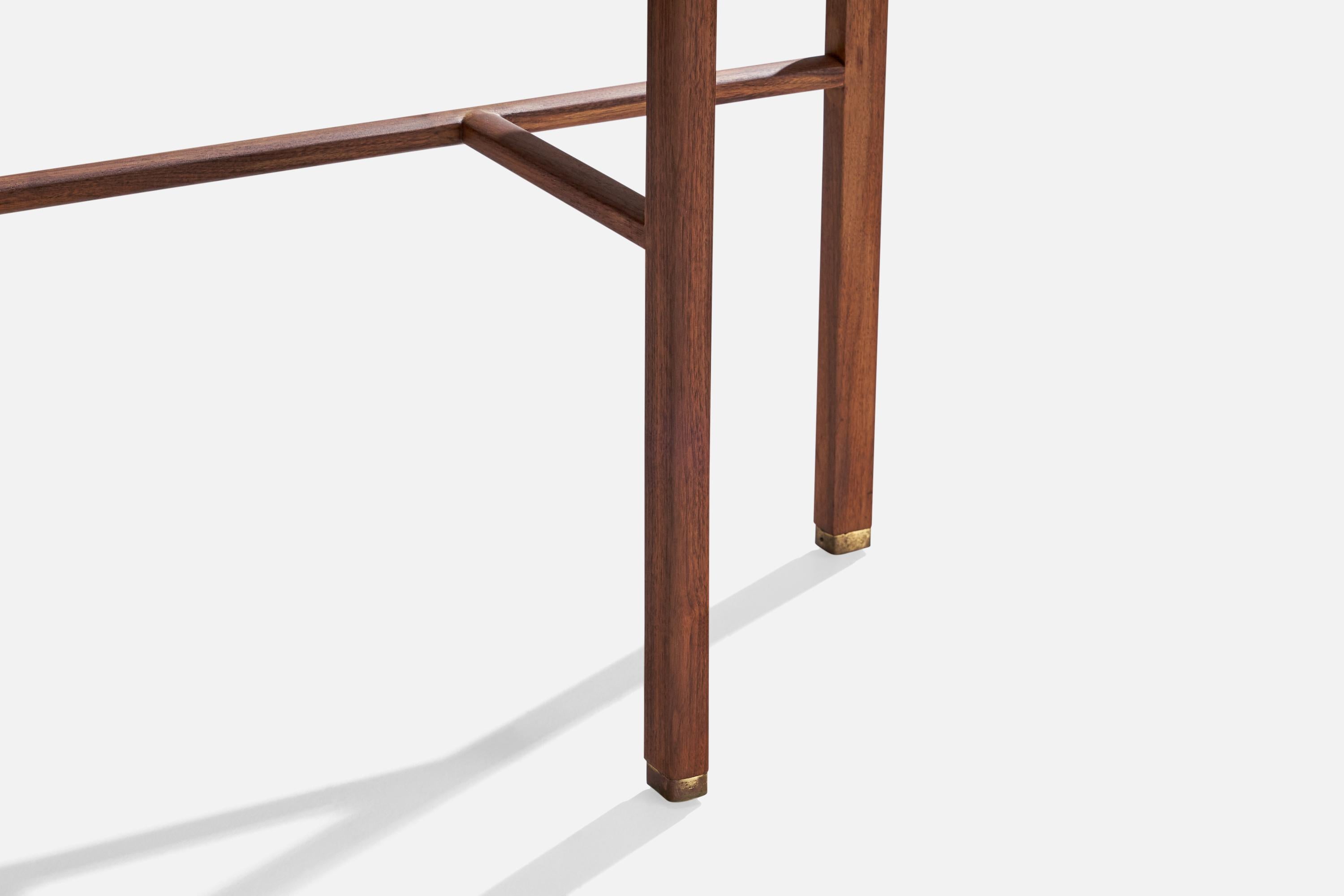 Edward Wormley, Console Table, Walnut, Brass, USA, 1950s For Sale 5