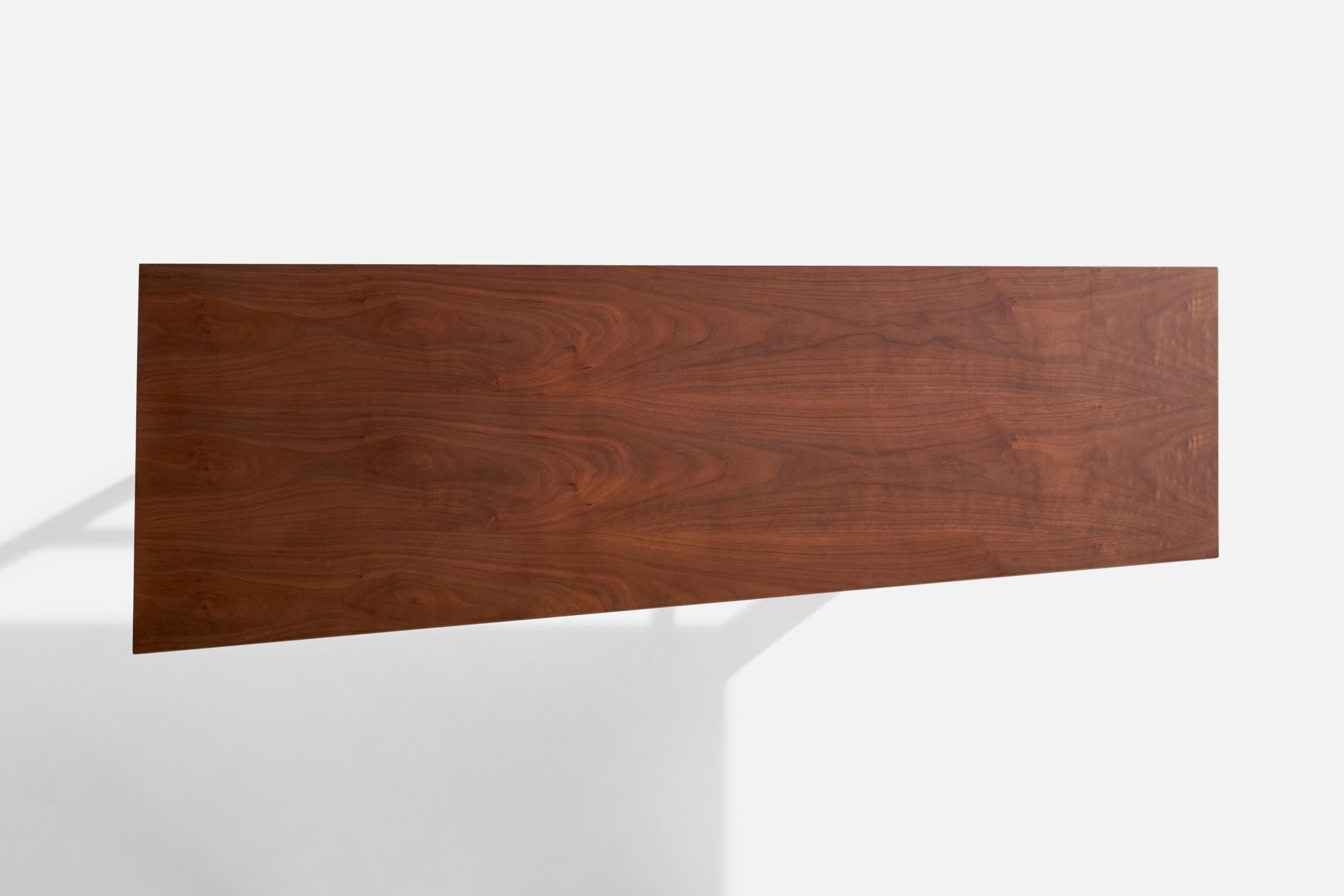 American Edward Wormley, Console Table, Walnut, Brass, USA, 1950s For Sale