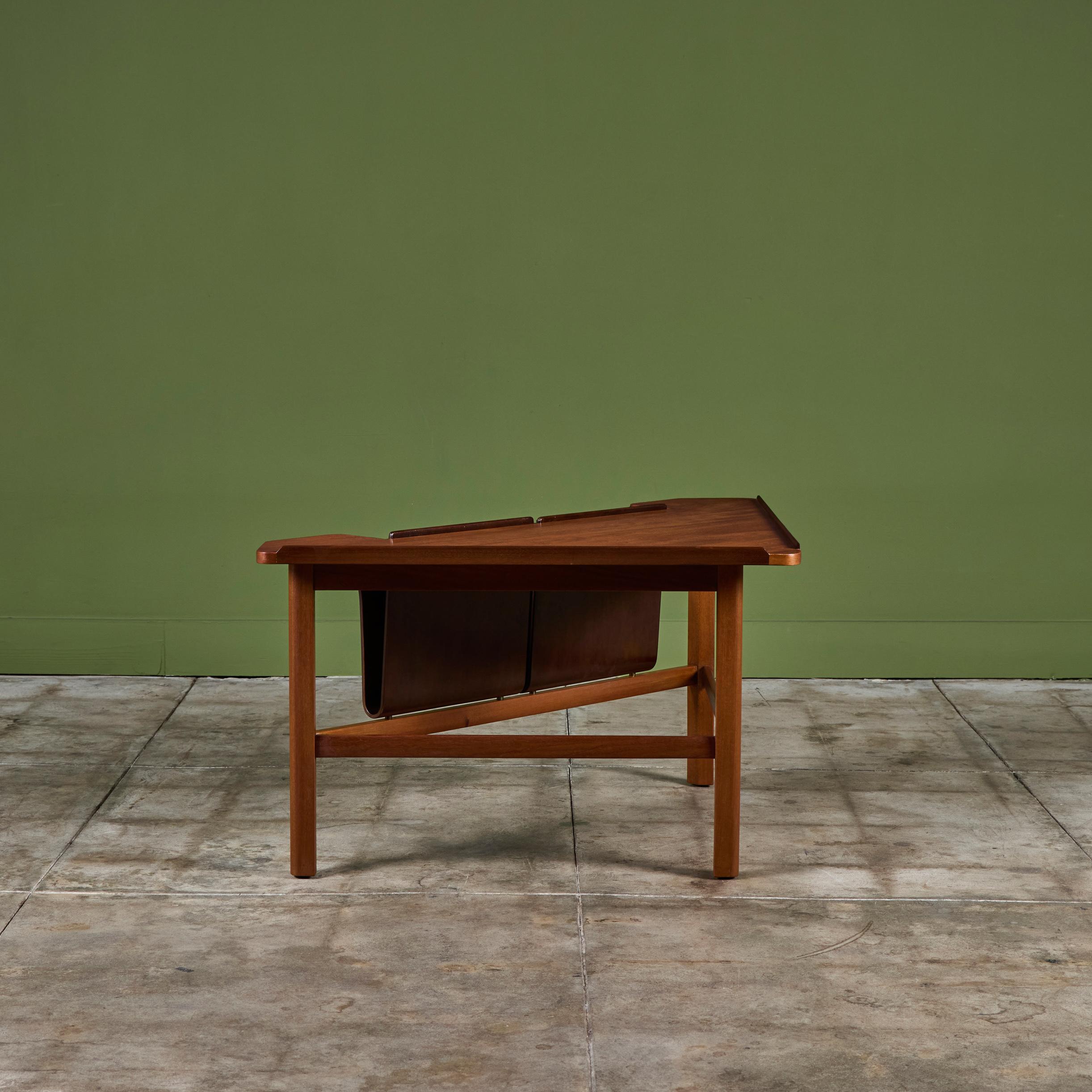 Mahogany Edward Wormley Corner Magazine Table for Dunbar For Sale
