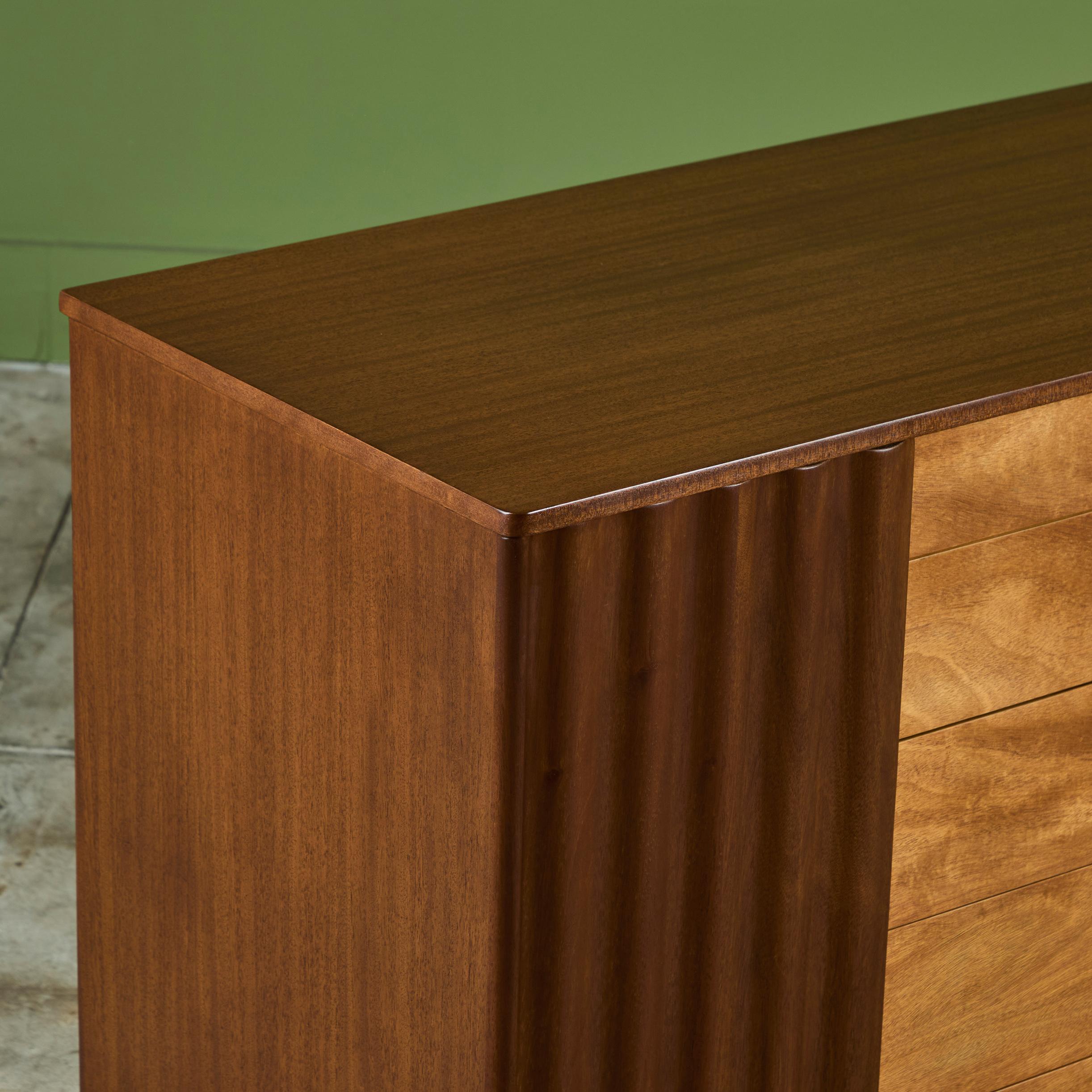 Edward Wormley Credenza with Rippled Cabinets for Dunbar For Sale 6