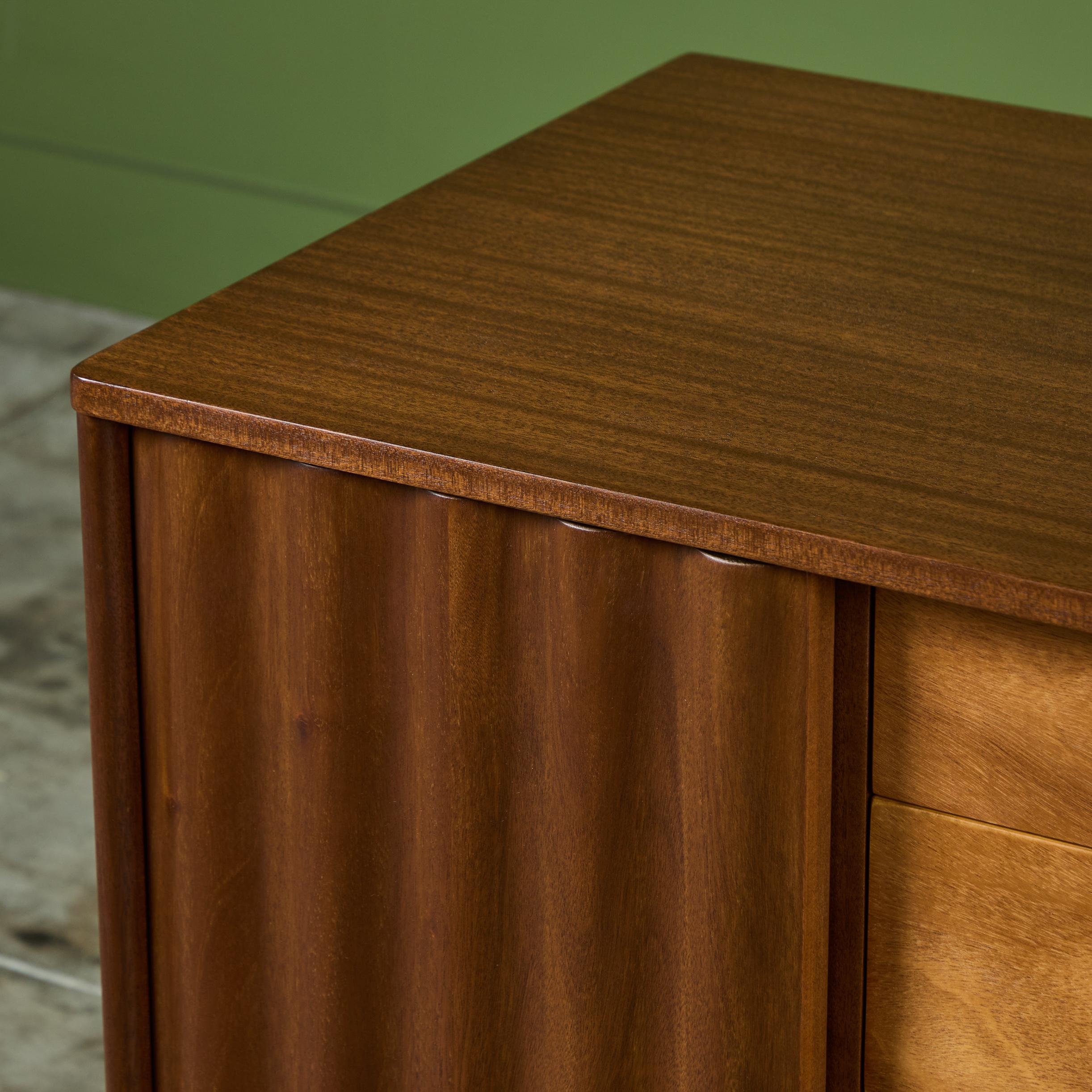 Edward Wormley Credenza with Rippled Cabinets for Dunbar For Sale 7