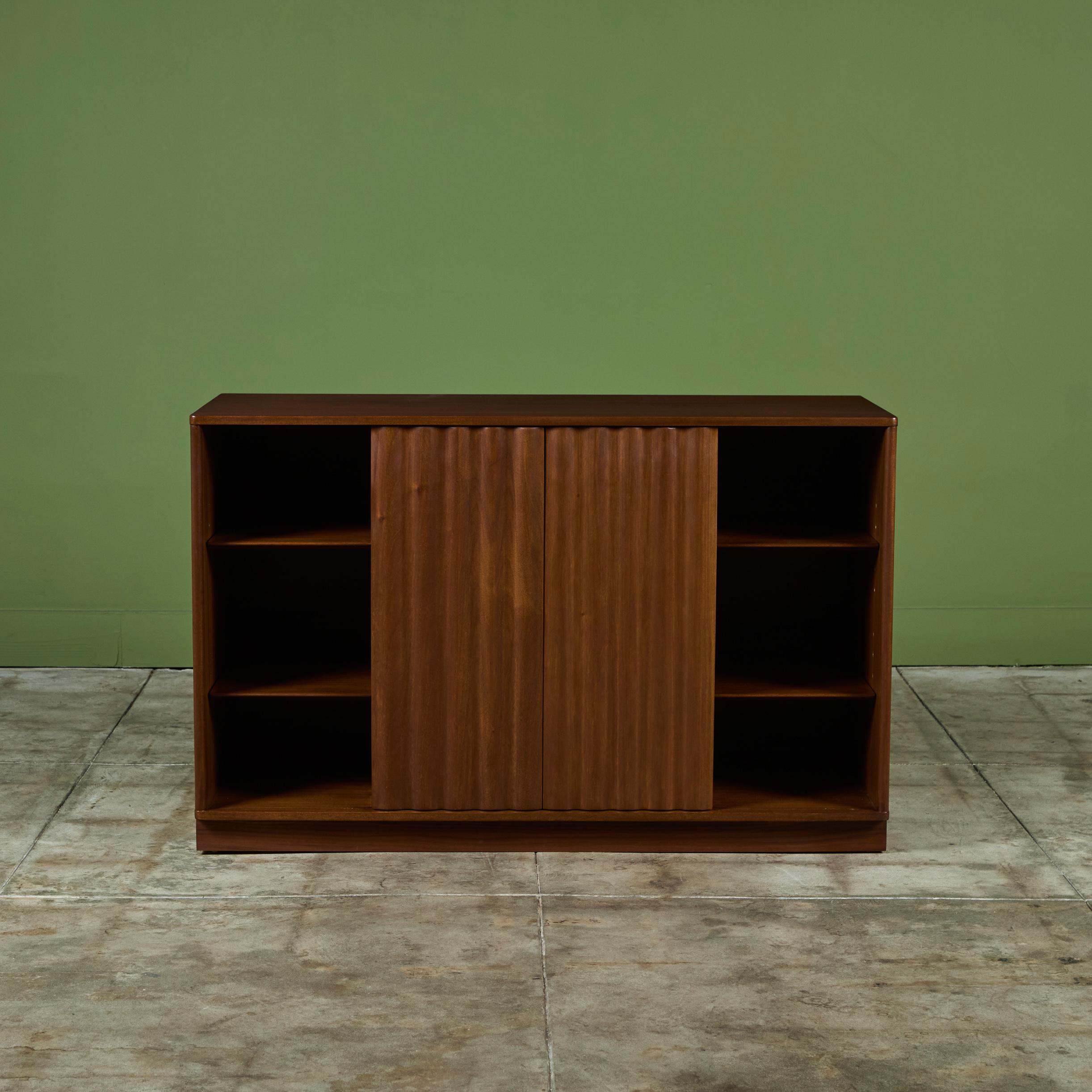 Mid-Century Modern Edward Wormley Credenza with Rippled Cabinets for Dunbar For Sale