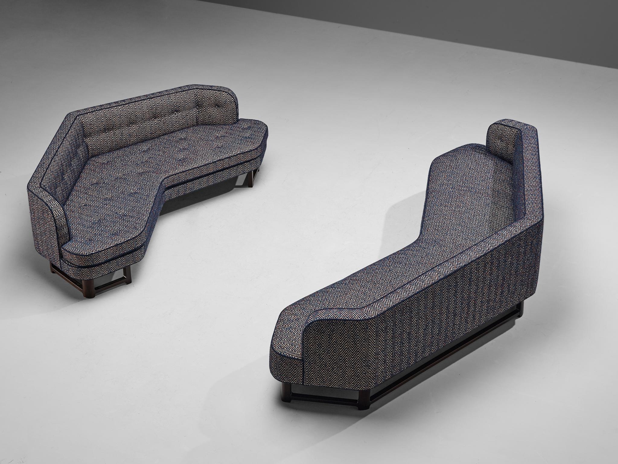 Edward Wormley Custom-Made 'Janus' Sofa in Multicolored Patterned Fabric  3