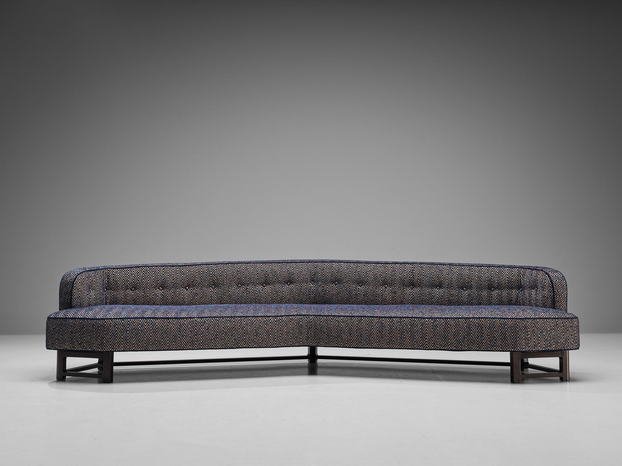 American Edward Wormley Custom-Made 'Janus' Sofa in Multicolored Patterned Fabric 