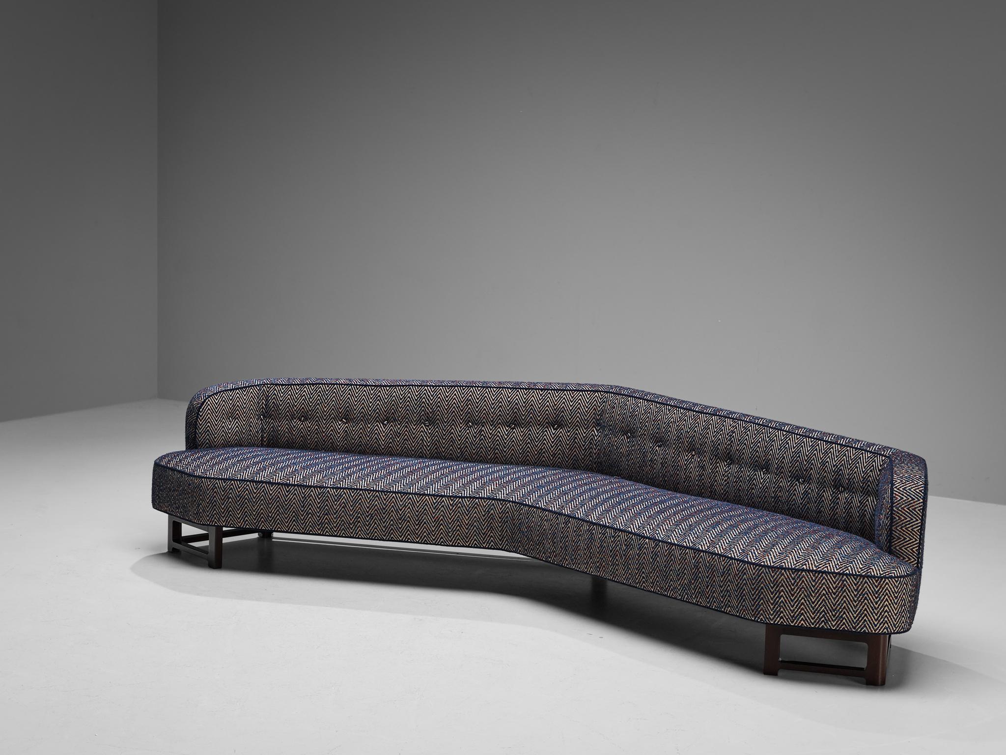 Edward Wormley Custom-Made 'Janus' Sofa in Multicolored Patterned Fabric  2
