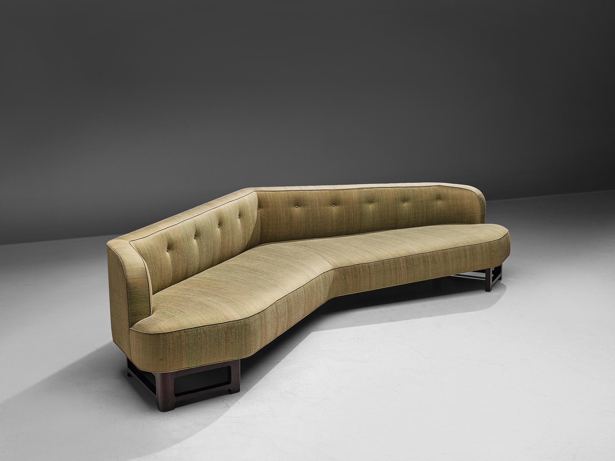 Mid-Century Modern Edward Wormley Custom-Made 'Janus' Sofa in Soft Green Upholstery