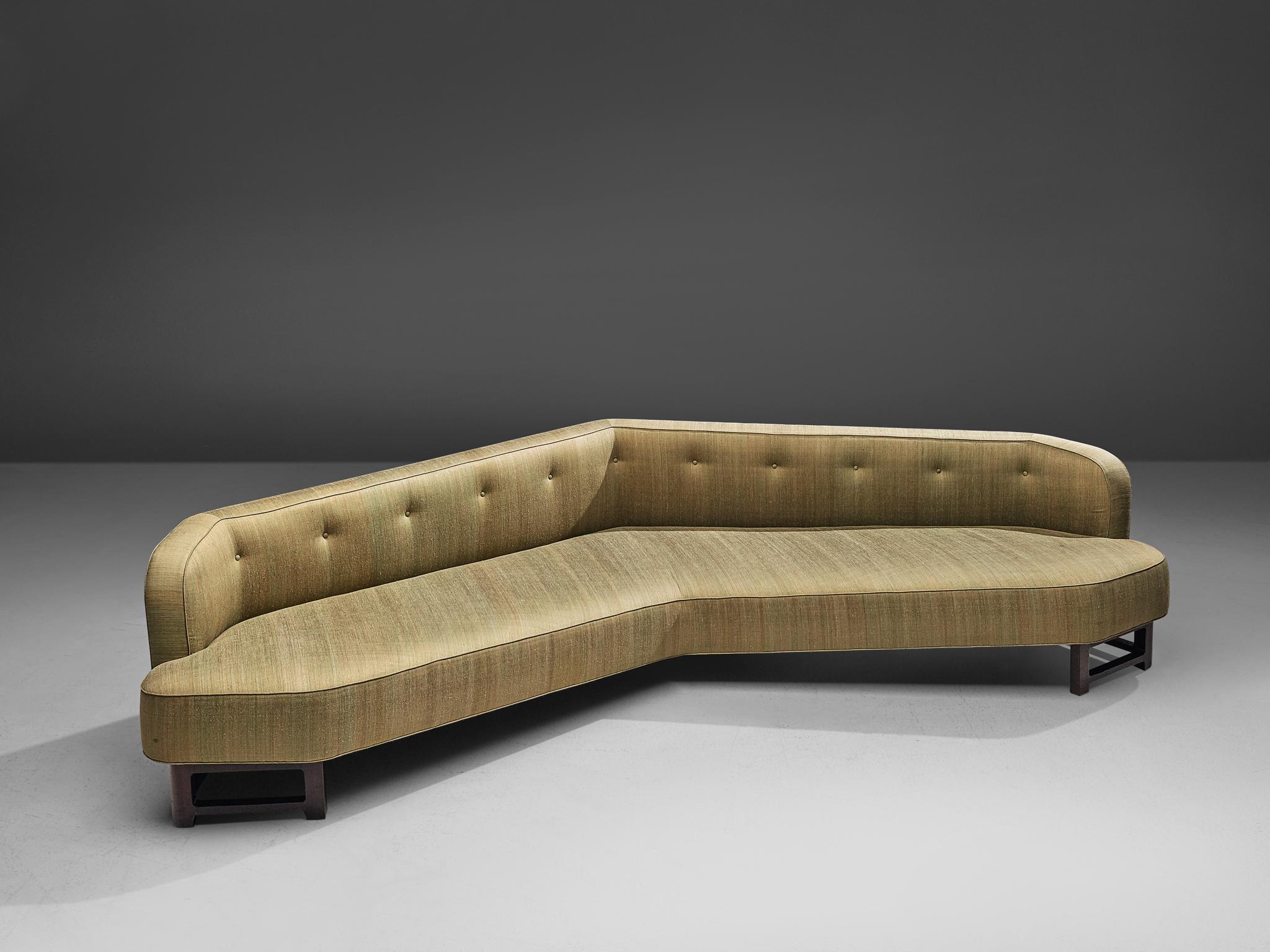 American Edward Wormley Custom-Made 'Janus' Sofa in Soft Green Upholstery