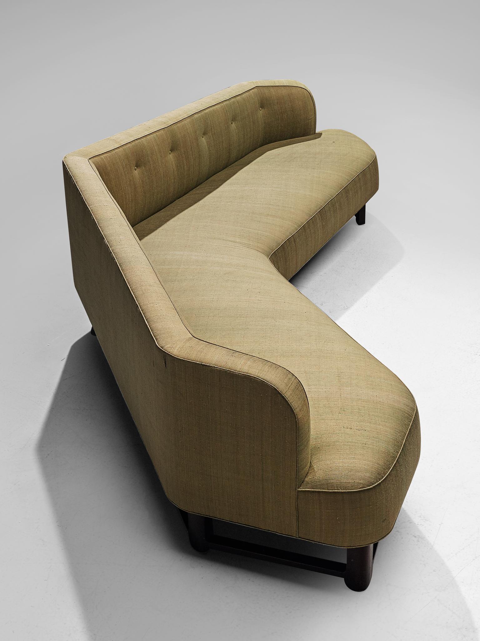 Edward Wormley Custom-Made 'Janus' Sofa in Soft Green Upholstery In Good Condition In Waalwijk, NL