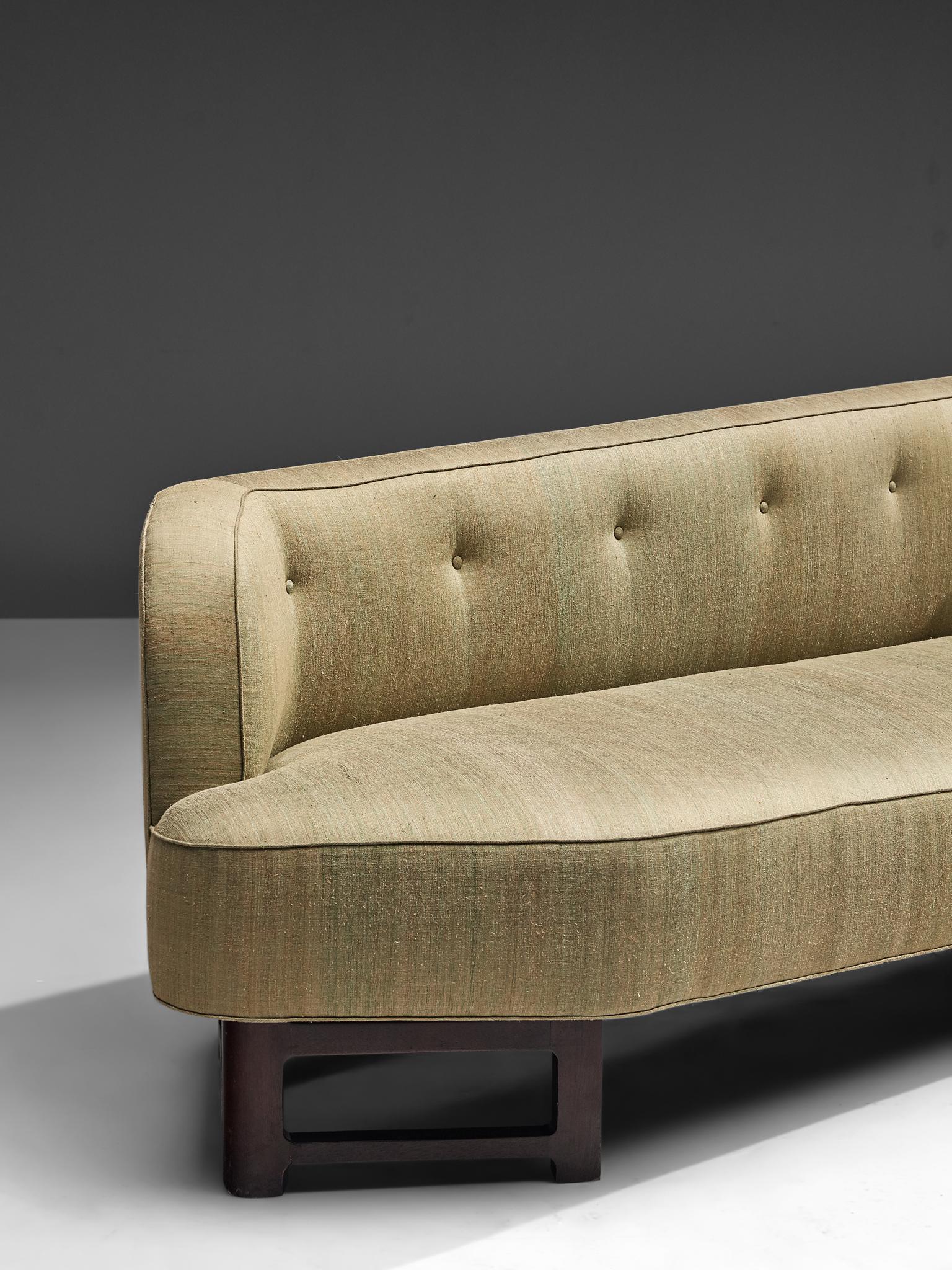 Edward Wormley Custom-Made 'Janus' Sofa in Soft Green Upholstery 1